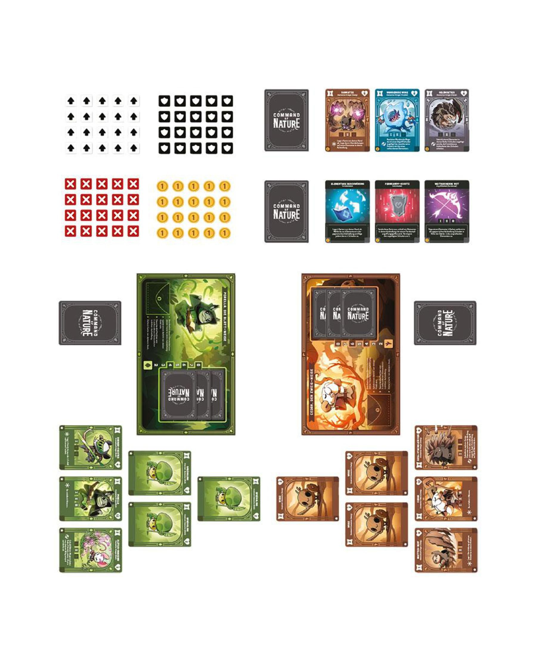 Ein Brettspiel mit mehreren Karten und Spielsteinen.