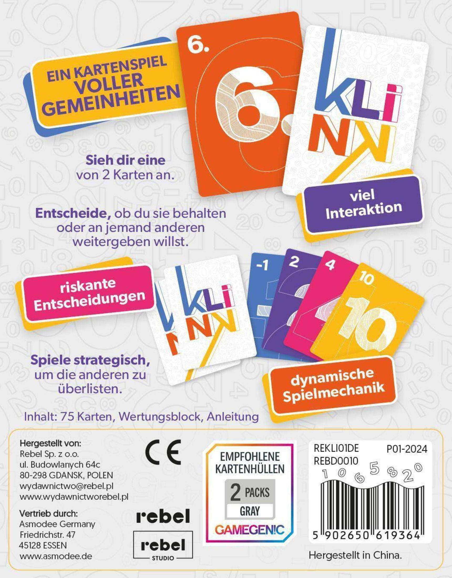 Eine Spielbox mit Kartenillustrationen und Text in mehreren Sprachen.
