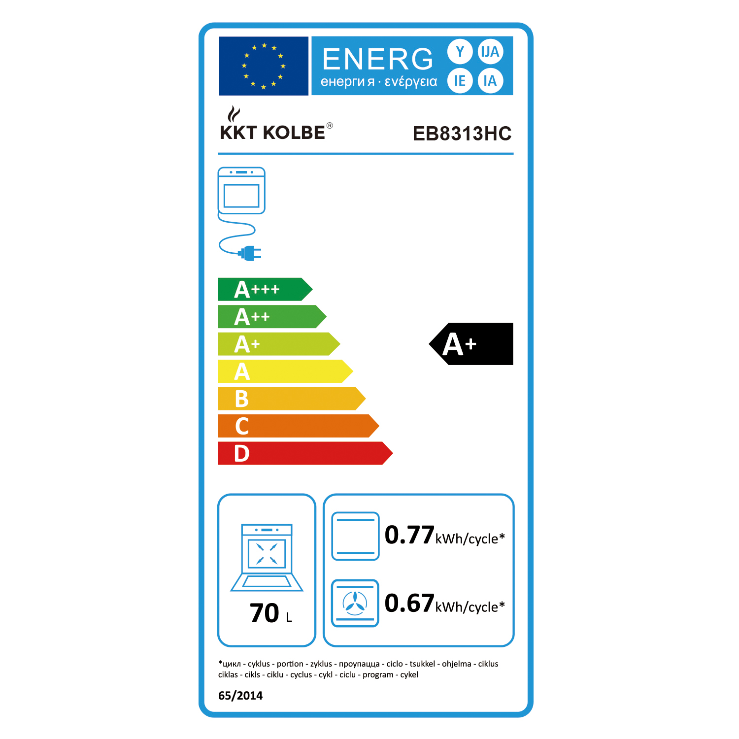 Energieeffizienzlabel. Weißer Hintergrund.