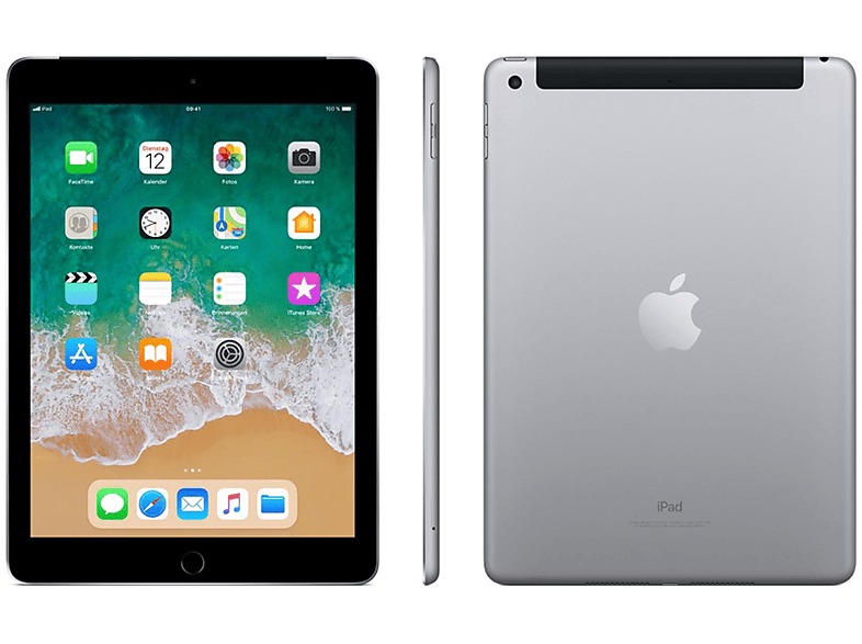 APPLE IPAD WI-FI+CEL. 128GB SPACE GREY (2018), Tablet, 128 GB, 9,7 Zoll, Space Grey