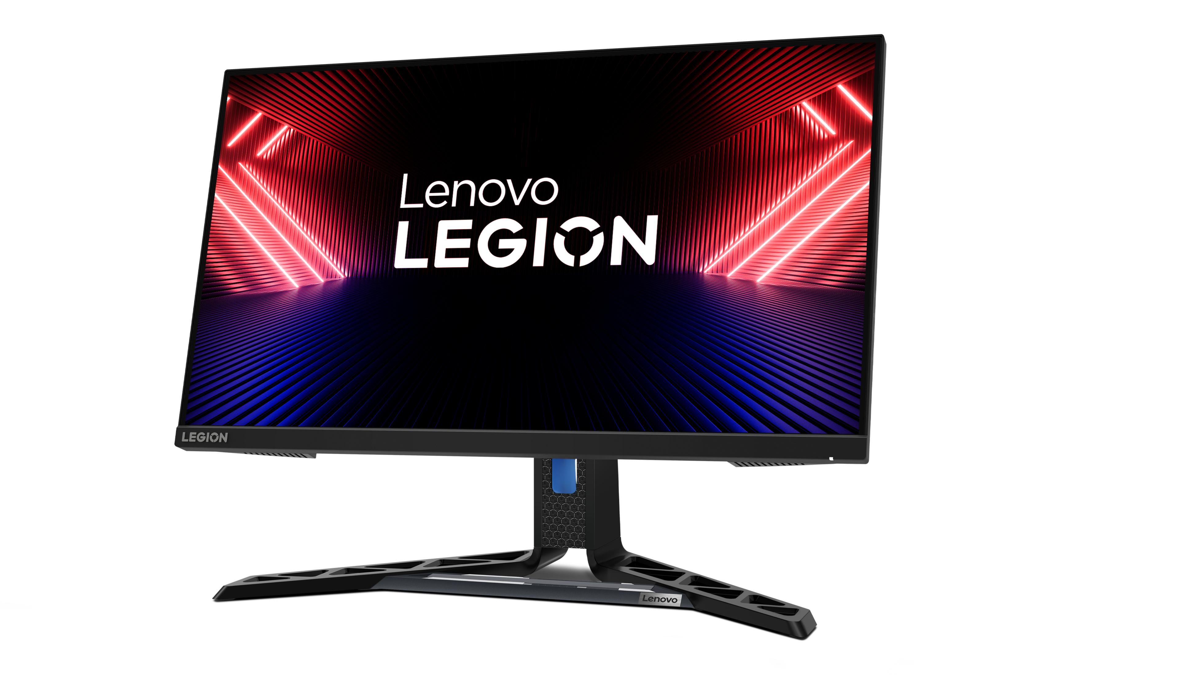Un monitor de computadora con el logotipo 'Lenovo LEGION' en la pantalla.