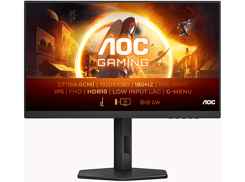 AOC 27G4X-27"/GAM /FHD/180 HZ/ERGO 27 Zoll Full-HD Gaming Monitor (1 ms Reaktionszeit , 180 Hz , 60 Hz nativ)