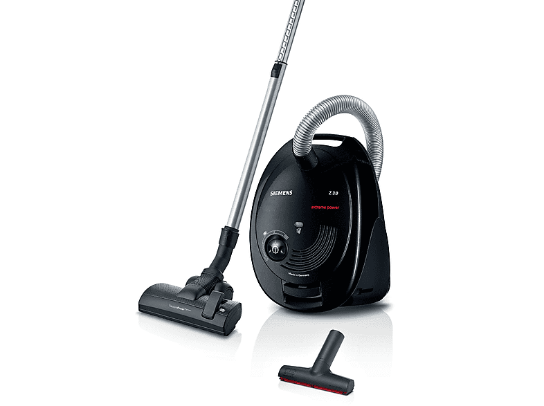 SIEMENS VSZ 3 XTRM 11 SCHWARZ Zylinder-Vakuum Staubsauger, maximale Leistung: 850 Watt, Schwarz)