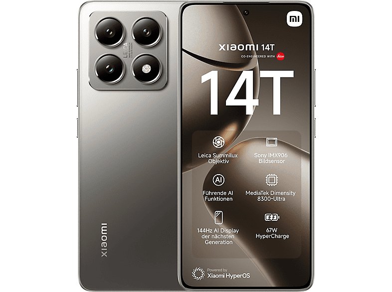 XIAOMI 14T 12+256GB TITAN GRAY 256 GB Titan Gray Dual SIM | MediaMarkt