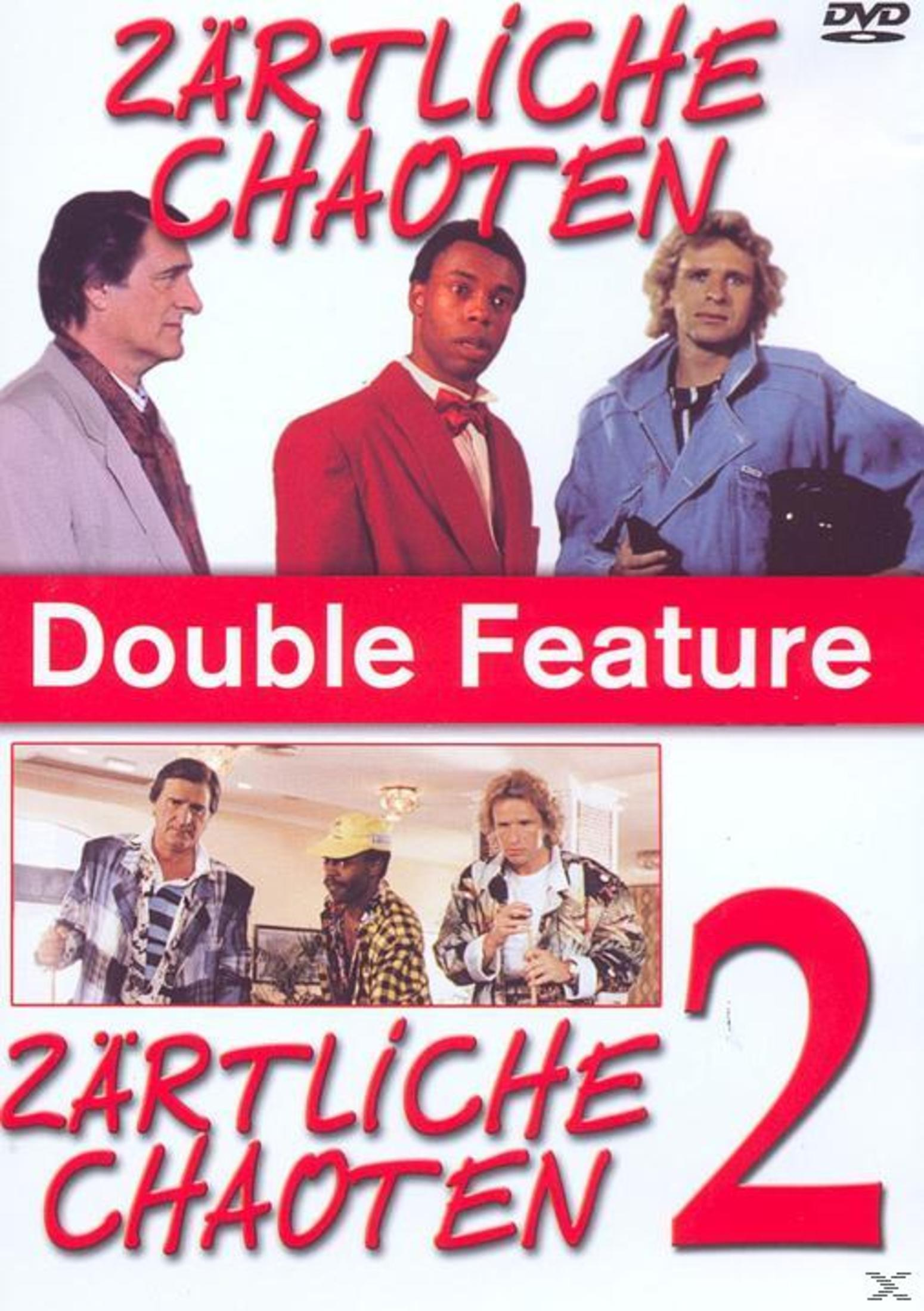 DVD-Cover von Zärtliche Chaoten 2 mit drei Hauptdarstellern in verschiedenen Szenen.