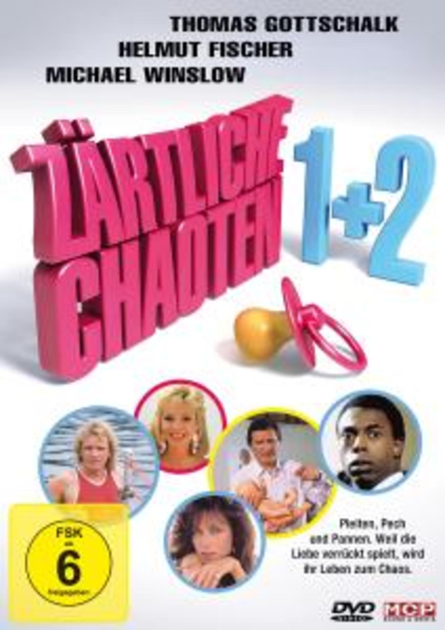 DVD-Cover von Zärtliche Chaoten mit großen bunten 3D-Buchstaben, einer Baby-Schnuller und fünf kleinen Charakterfotos.