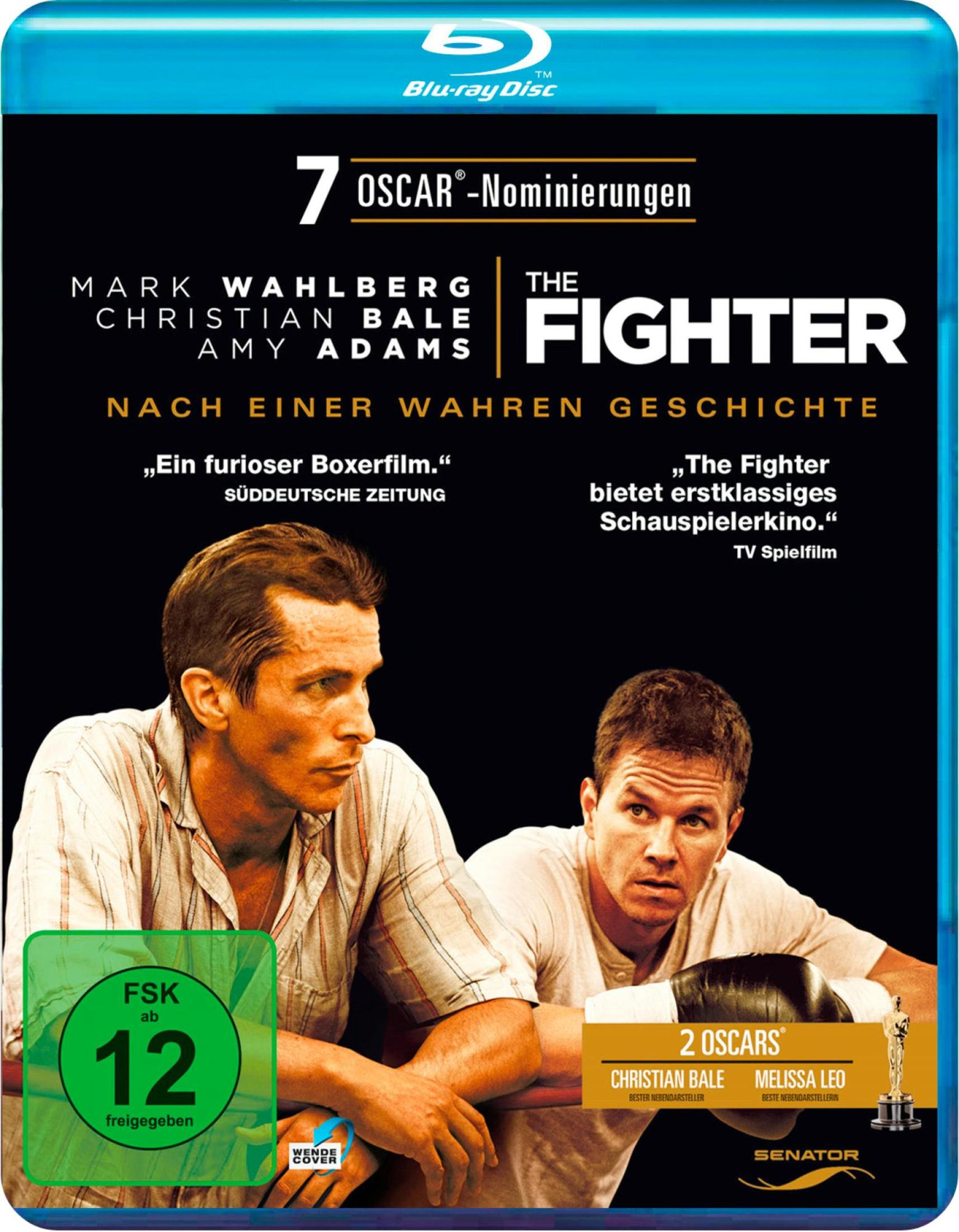 Blu-ray-Disc-Cover mit zwei Männern, Titel The Fighter und Altersfreigabe 12.