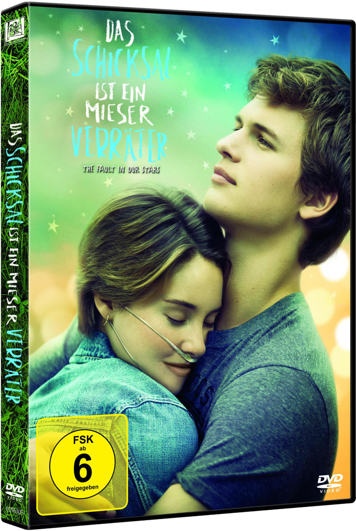 DVD-Cover von Das Schicksal ist ein mieser Verräter mit umarmenden Hauptdarstellern.