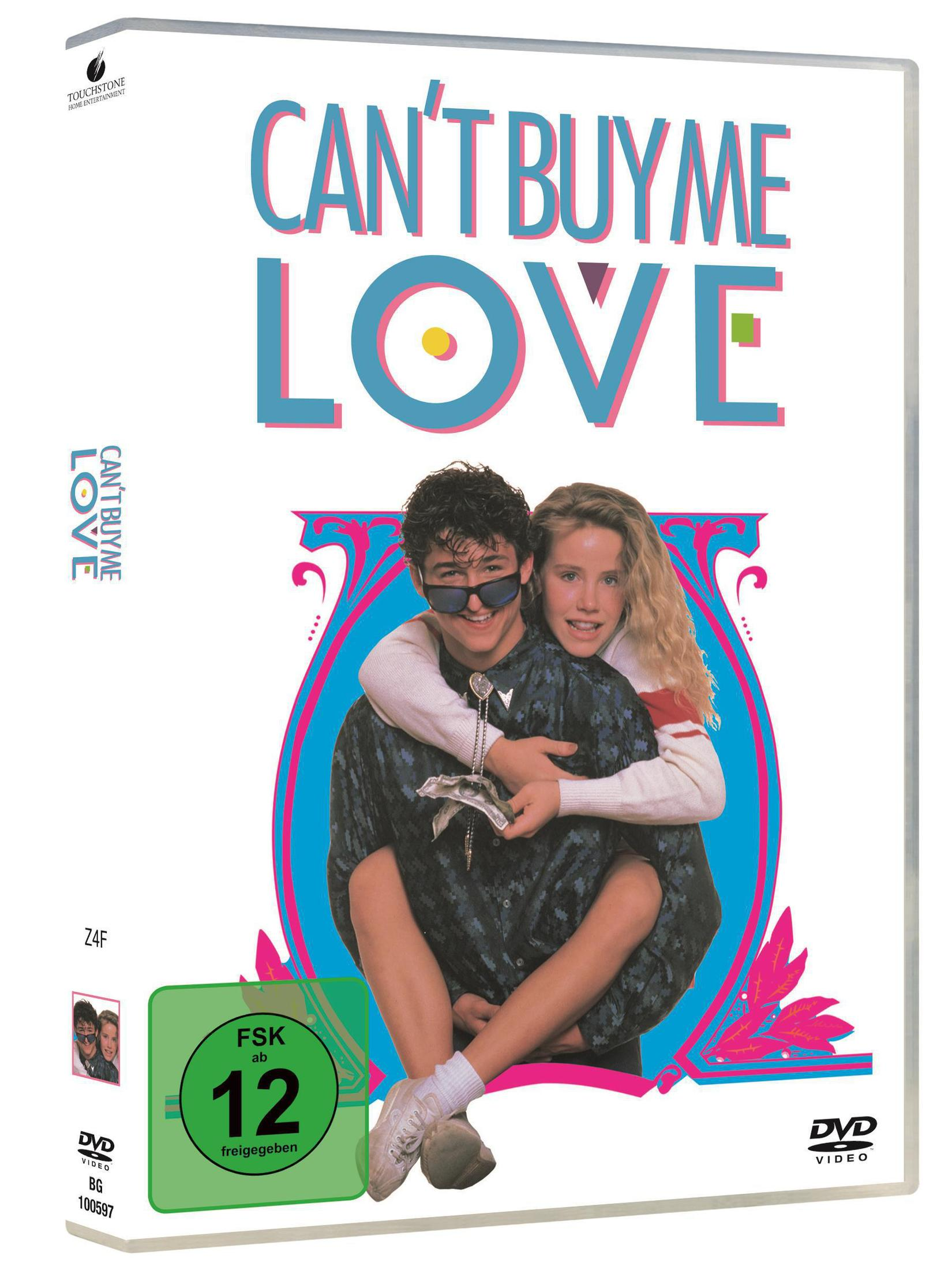 DVD-Hülle von Can't Buy Me Love mit einem jungen Paar, das huckepack reitet und Geld hält.