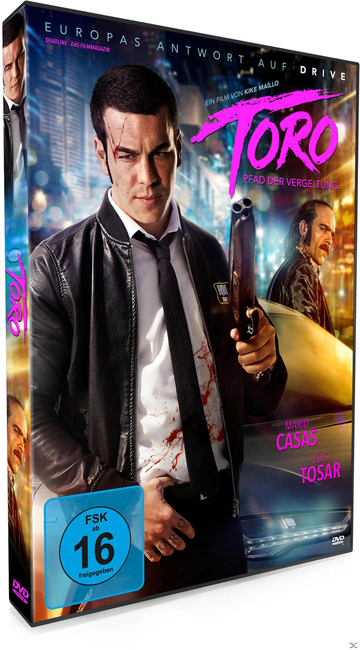 DVD-Cover von TORO, Mann hält eine Waffe.