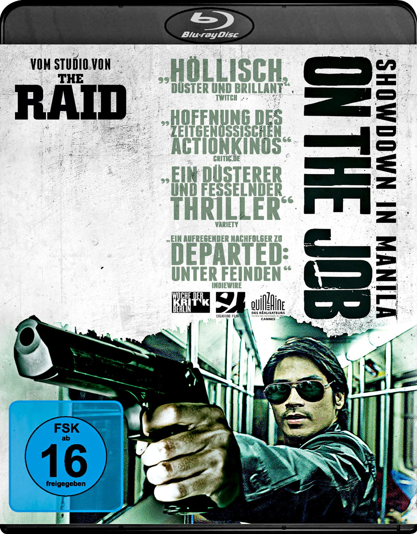Filmcover. Ein Mann zielt mit einer Waffe. Titel: On The Job.
