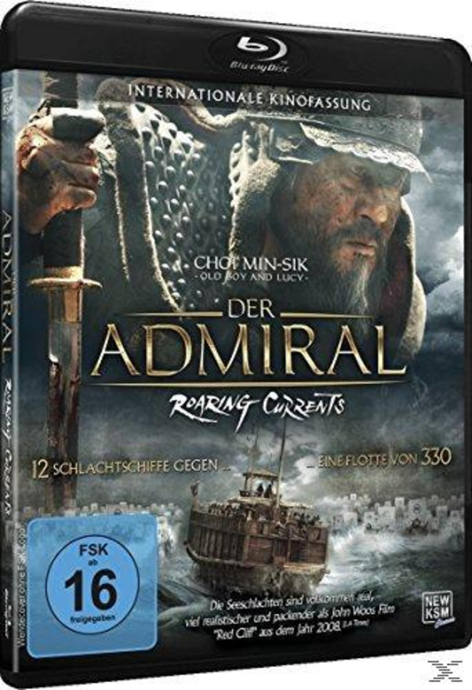 Jaquette de film : Un homme avec une épée fait face à un navire. Texte : 'Der Admiral'.