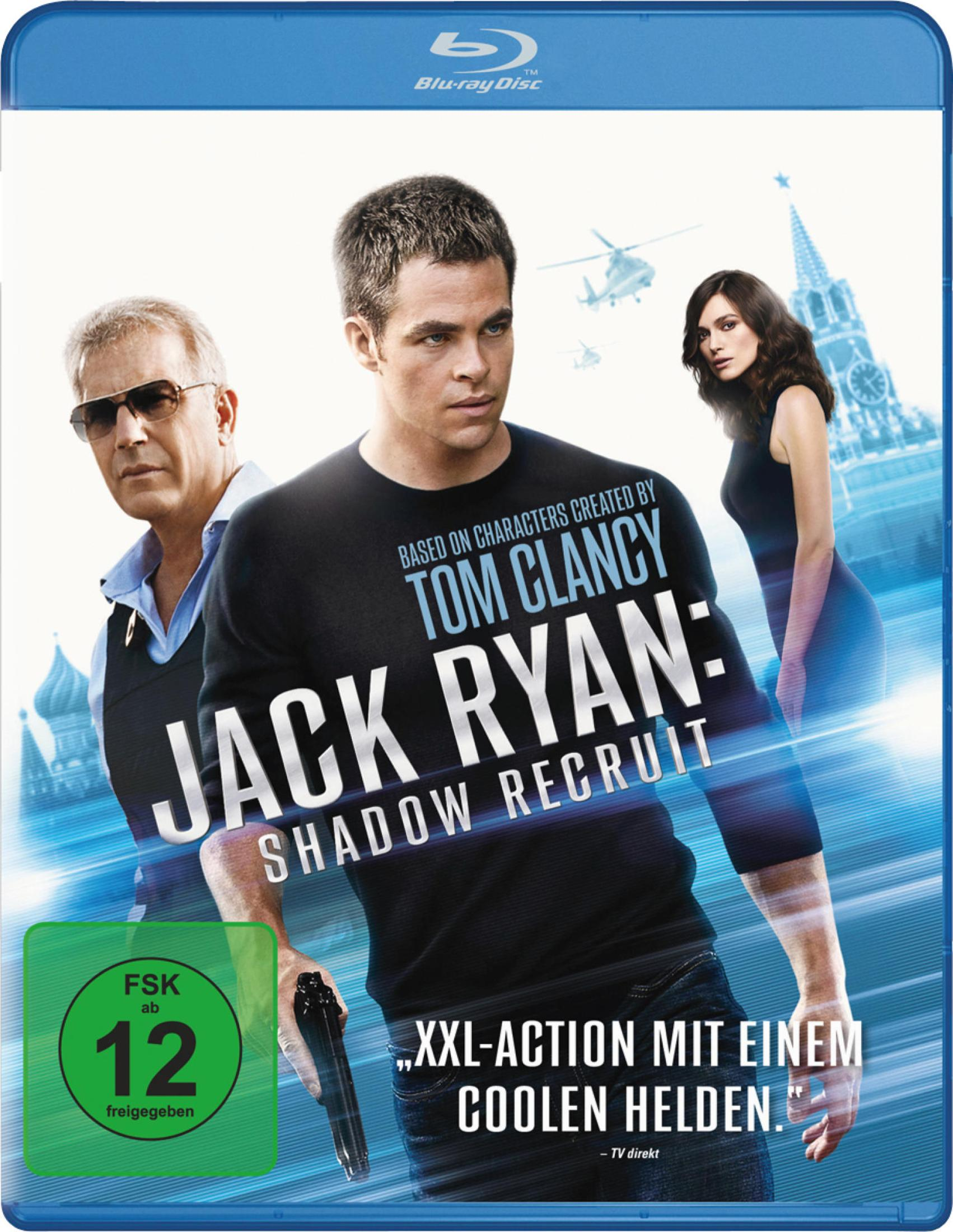 Blu-ray Disc Hülle für Jack Ryan: Shadow Recruit. Mit Chris Pine und Kevin Costner.