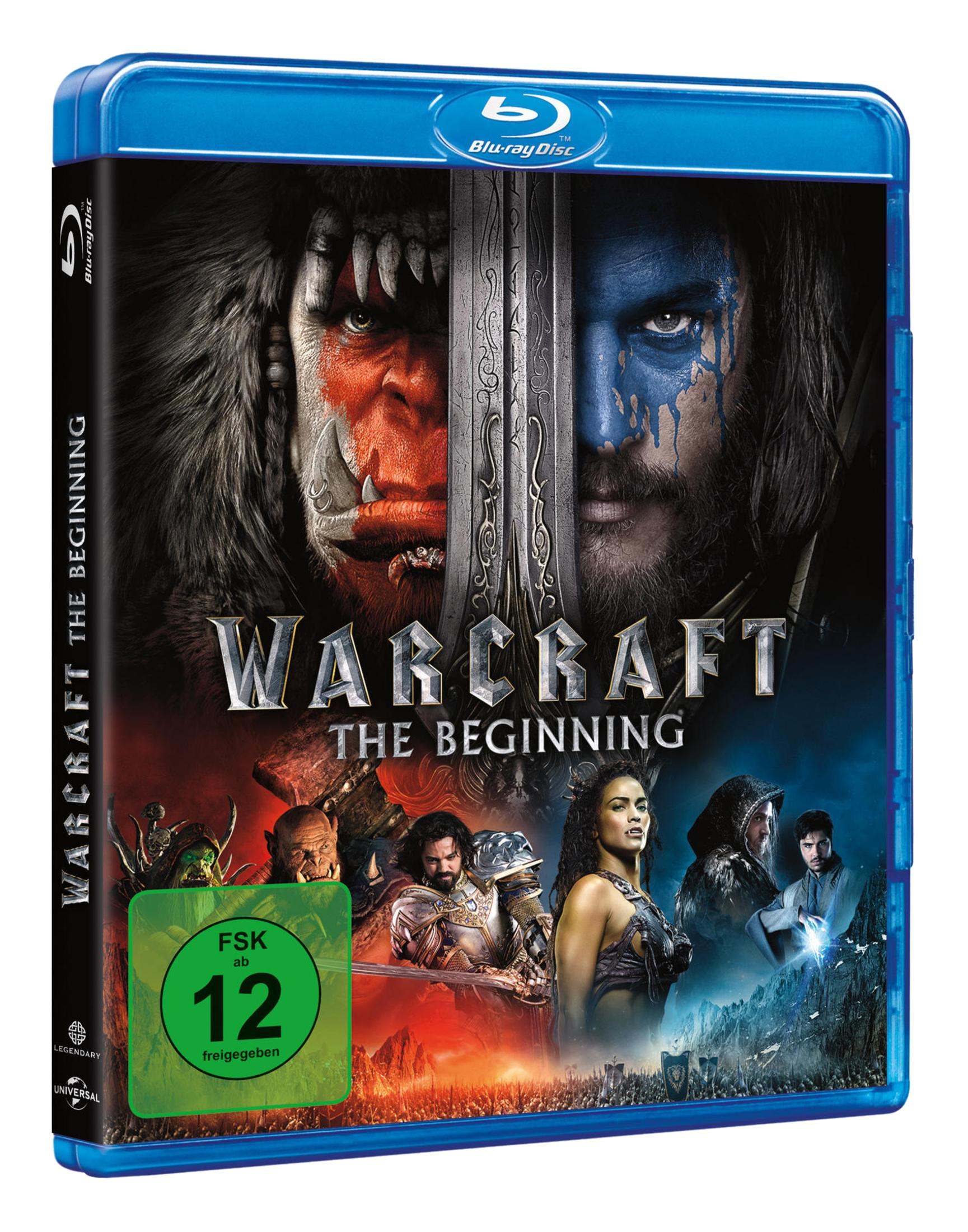 Warcraft: The Beginning Blu-ray Hülle mit dem Titel und verschiedenen Figuren aus dem Film.