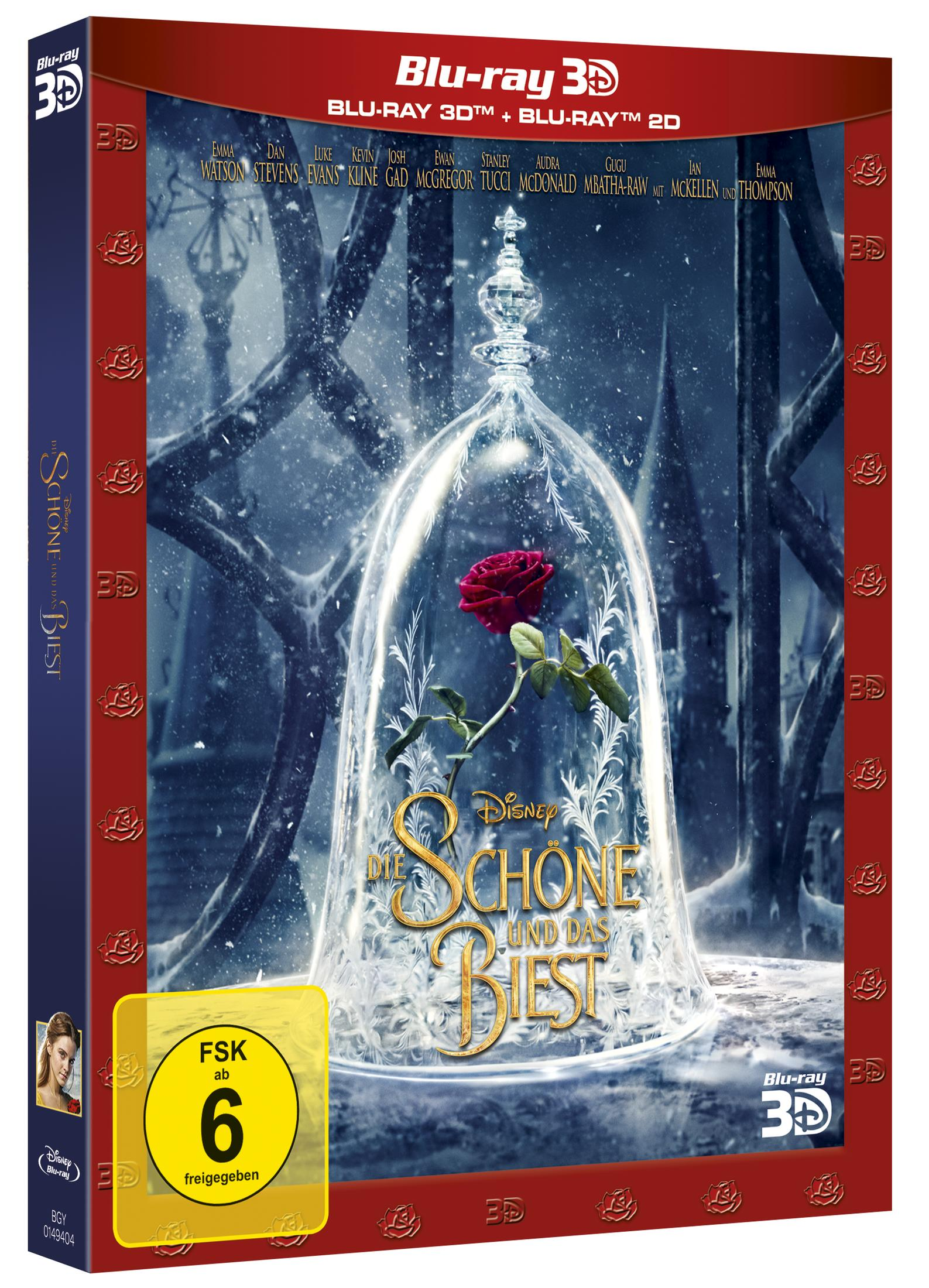 Filmcover. Rose in einer Glaskuppel. Titel: Die Schöne und das Biest.