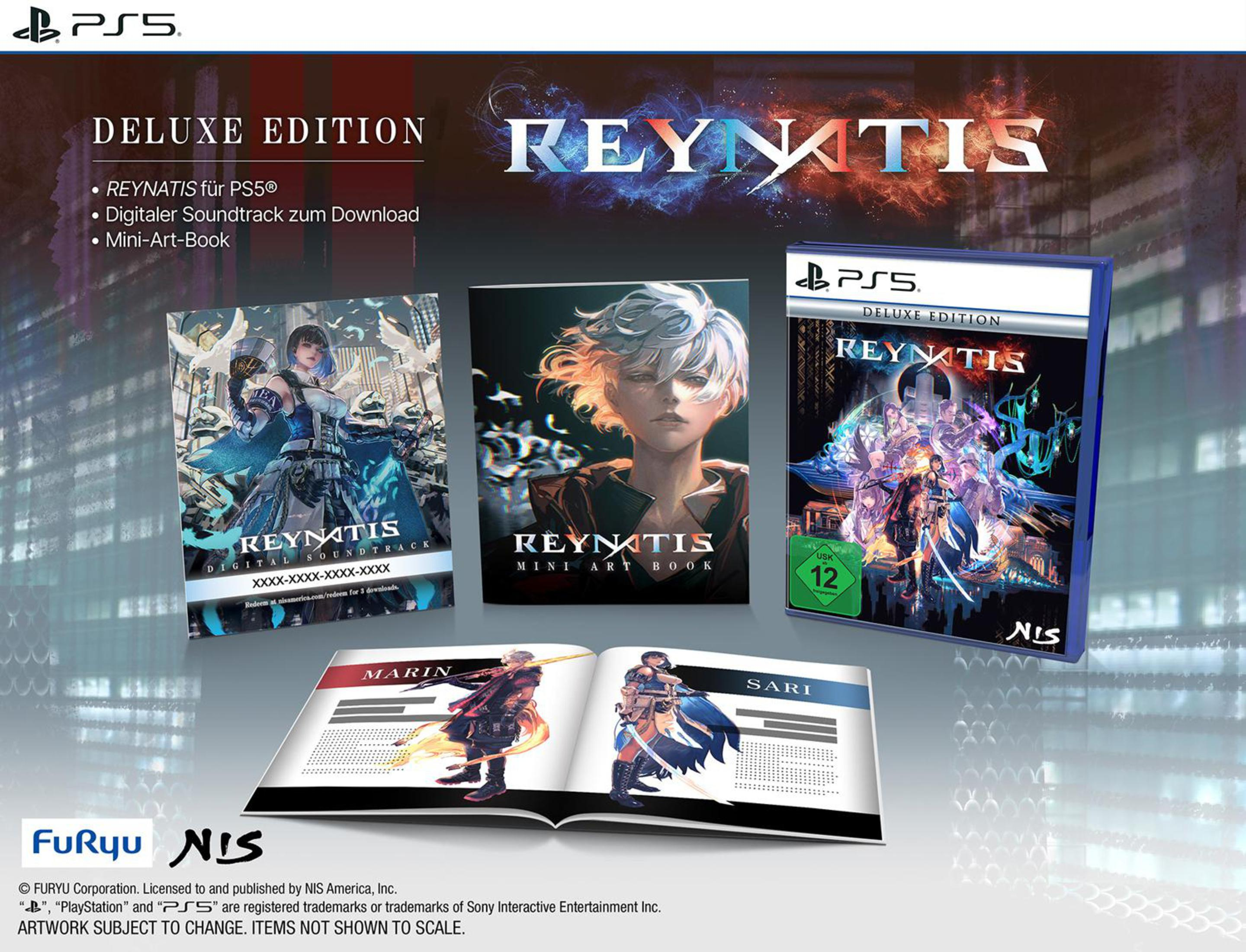 Deluxe-Edition-Spielbox und Mini-Artbook für PS5. Enthält Spiel, Soundtrack und Kunst.