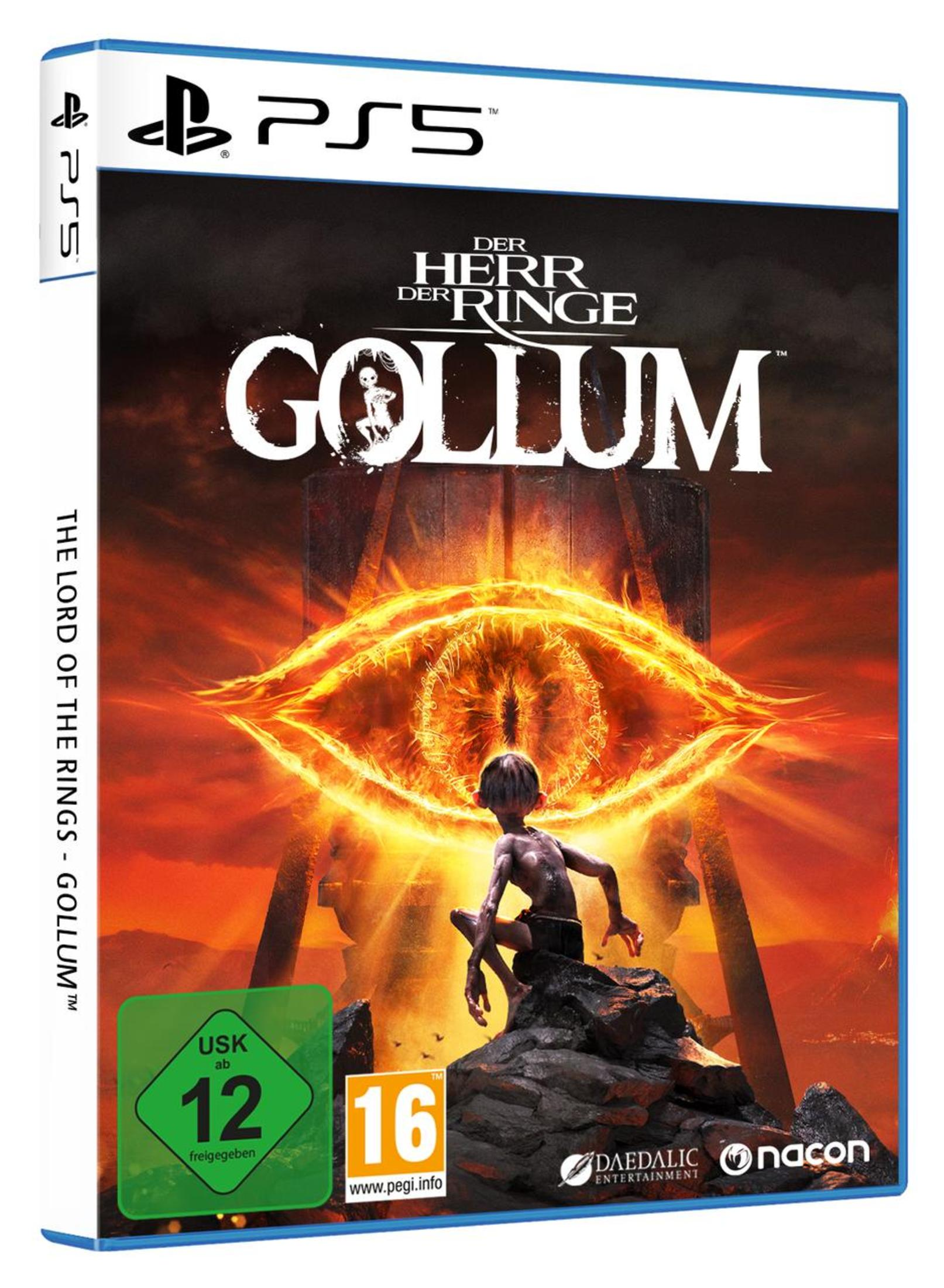 The Lord of the Rings: Gollum PS5 Spielhülle mit Gollum-Bild.