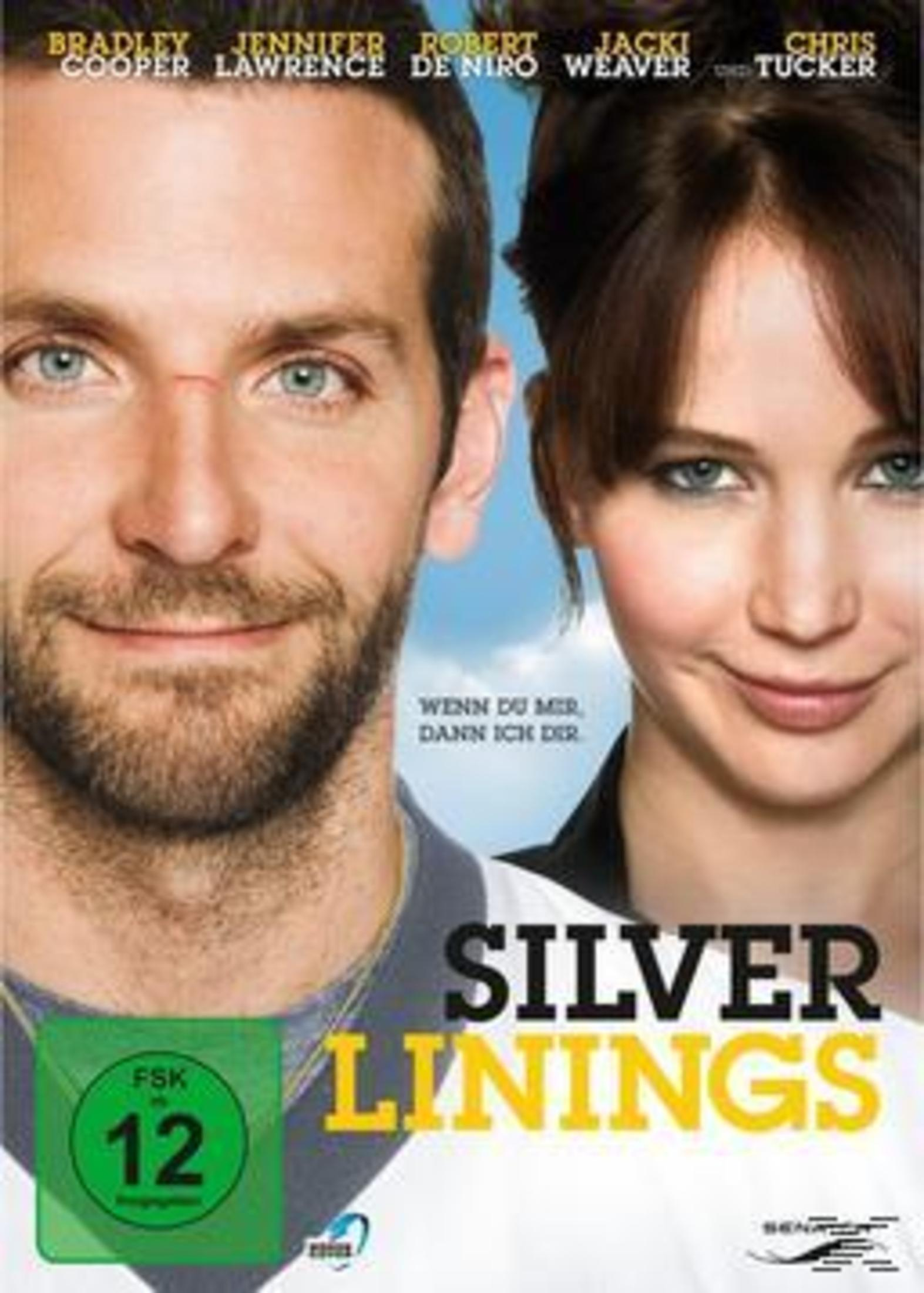 Das Filmcover für Silver Linings mit Bradley Cooper und Jennifer Lawrence.