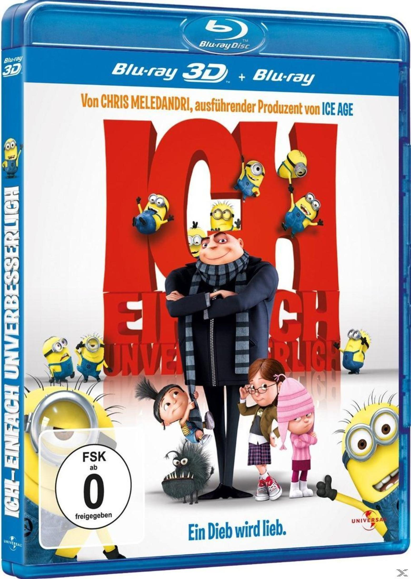 Blu-ray movie cover with Gru and minions, German text, blue background, film poster.