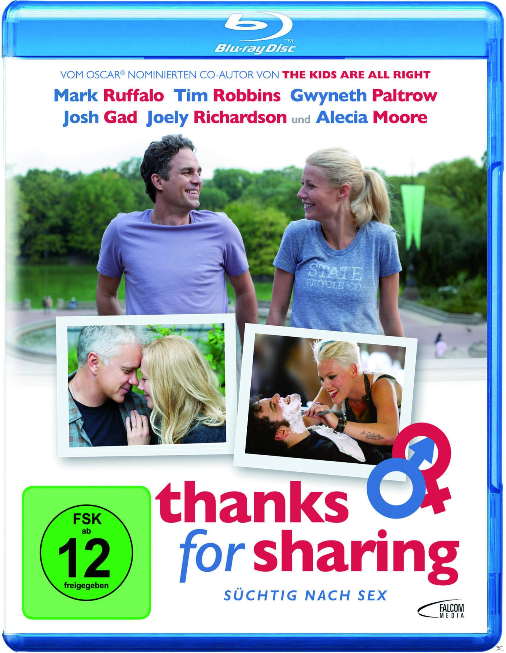 DVD-Cover von "Thanks for Sharing" mit Schauspielern, Bildern und Titeltext.