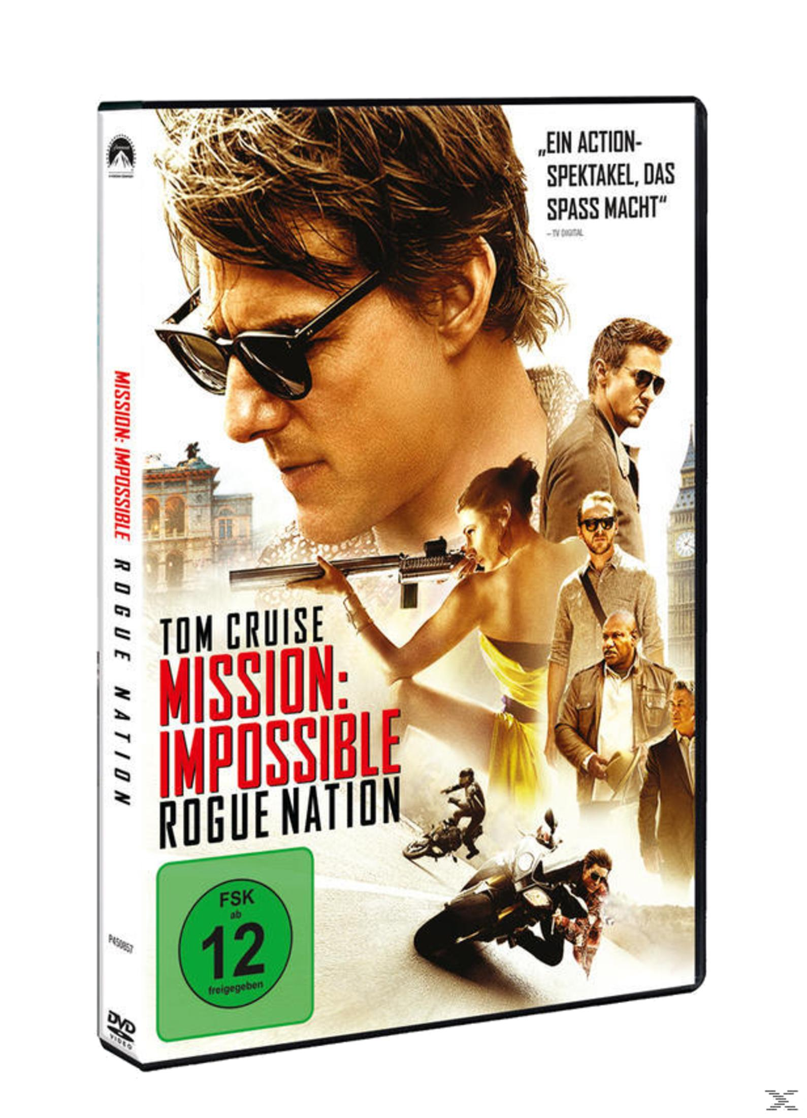 DVD-Cover von „Mission: Impossible – Rogue Nation“. Tom Cruise auf dem Cover.