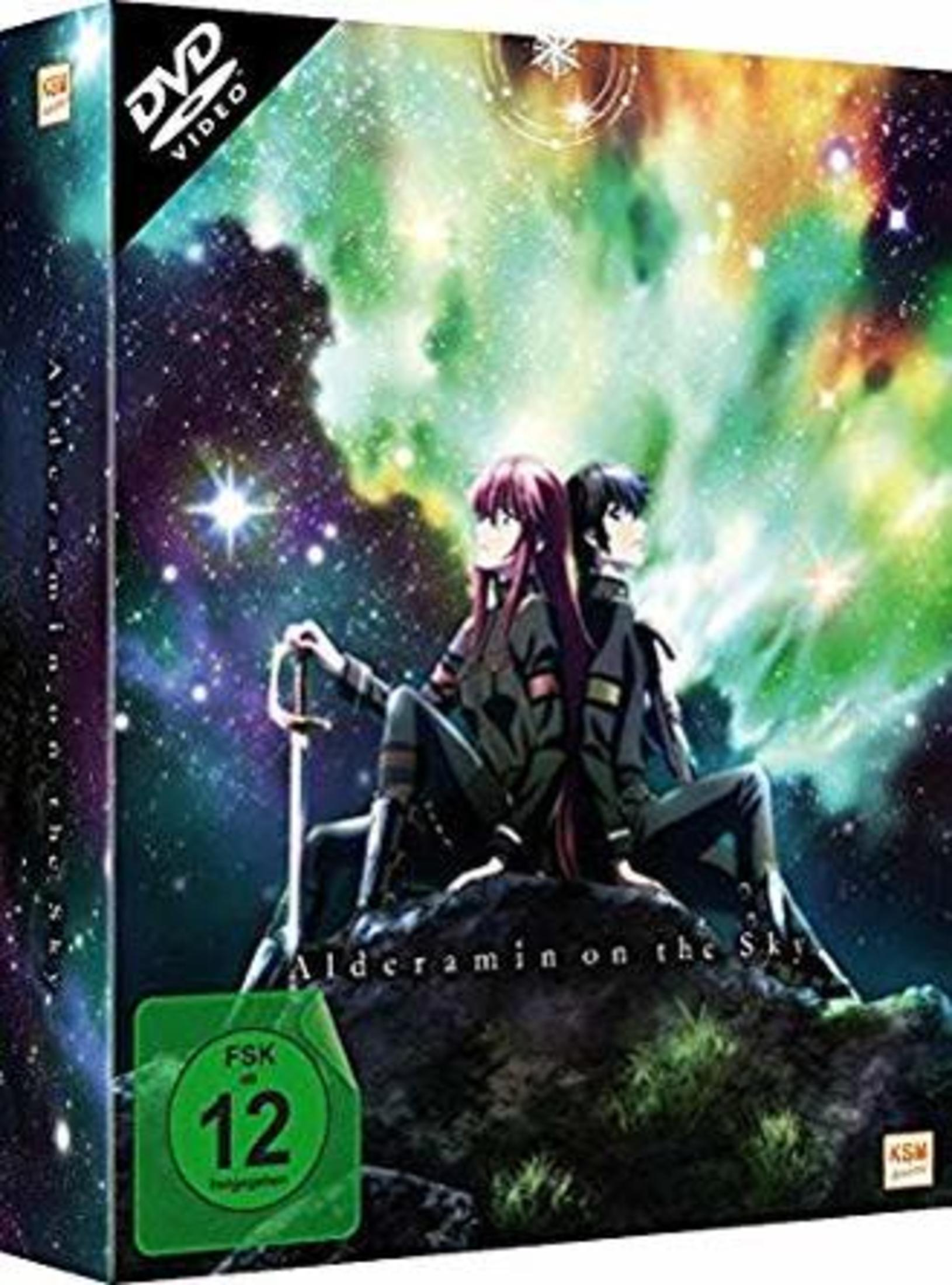 DVD-Cover. Anime-Kunst mit zwei Charakteren, sternenklarem Himmel und grüner FSK-Freigabe.