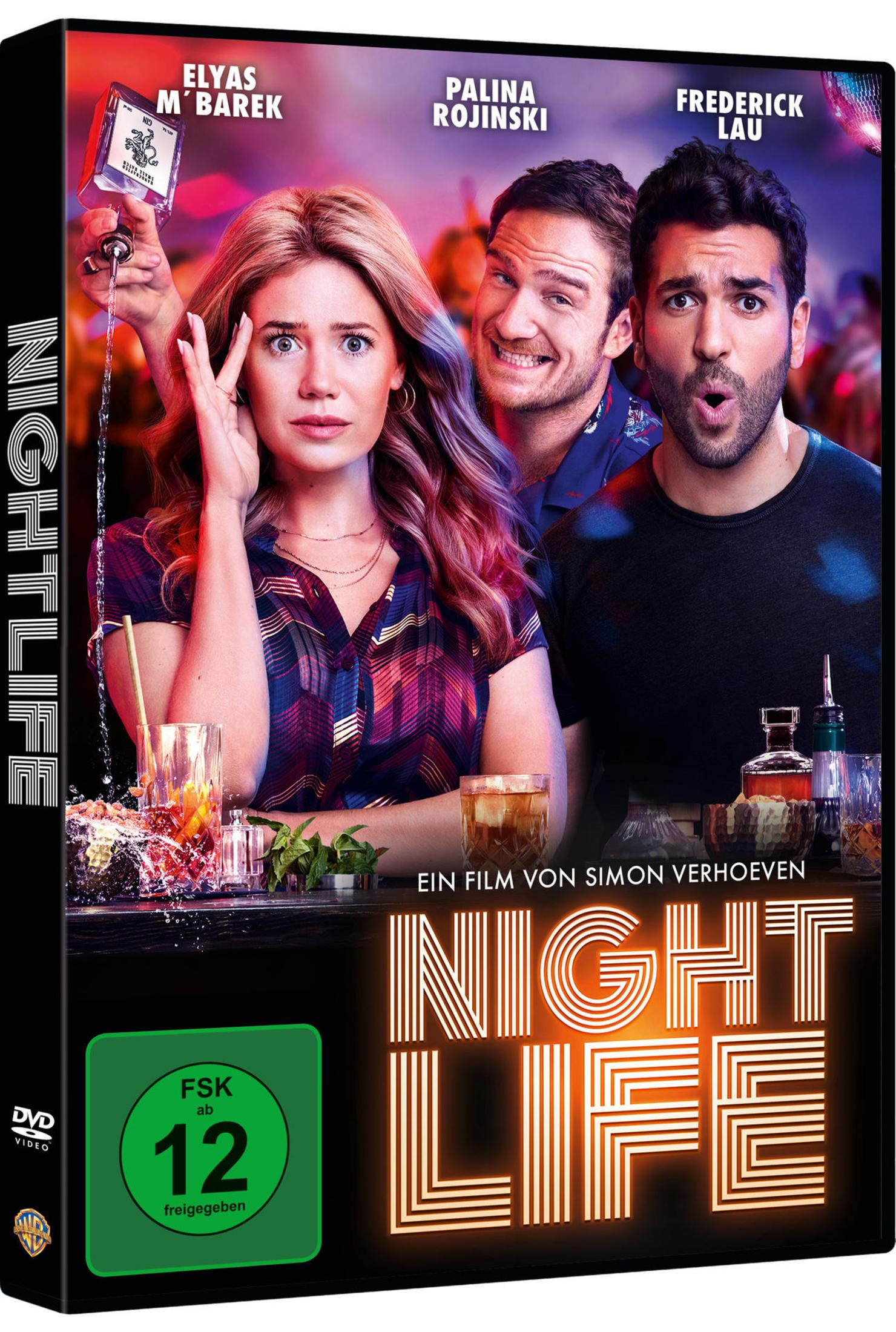 DVD-Cover des Films 'Nightlife' mit Schauspielern und Bar-Setting.
