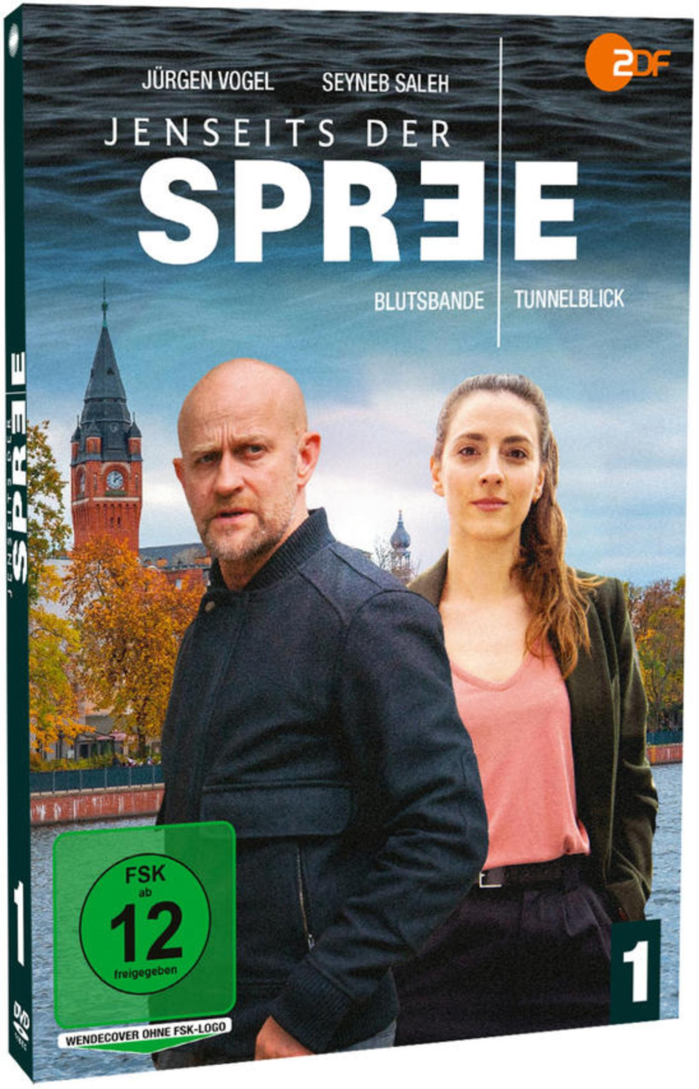 DVD-Cover der Serie Jenseits der Spree mit Jürgen Vogel und Seyneb Saleh vor Berliner Kulisse.