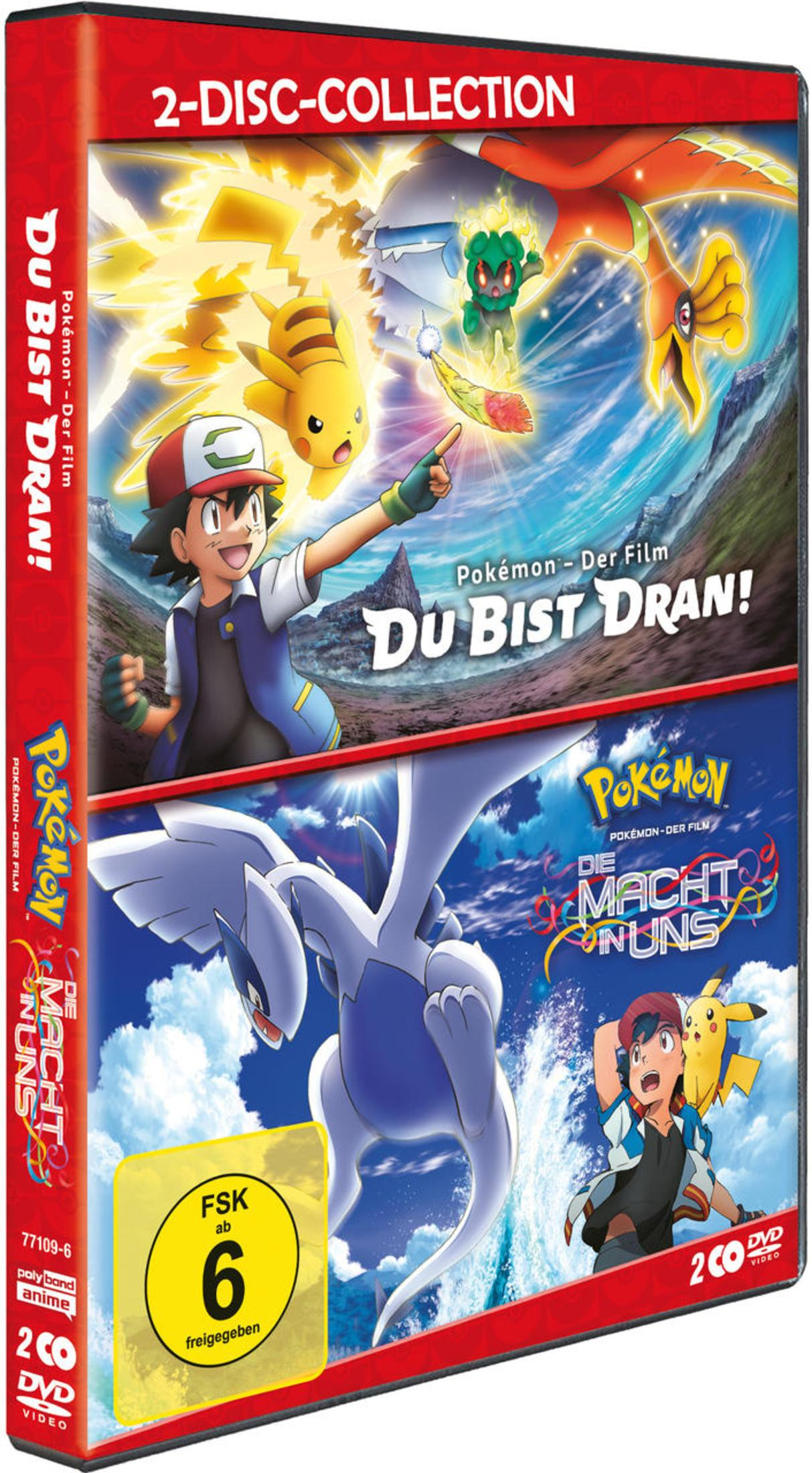 DVD-Cover: Ash, Pikachu, Lugia und andere Pokémon. 2-Disc-Collection.