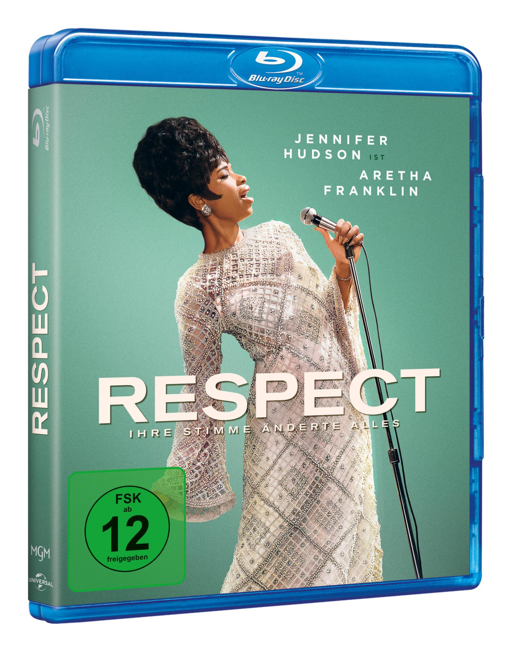 Blu-ray Hülle mit Jennifer Hudson als Aretha Franklin, sie singt ins Mikrofon.
