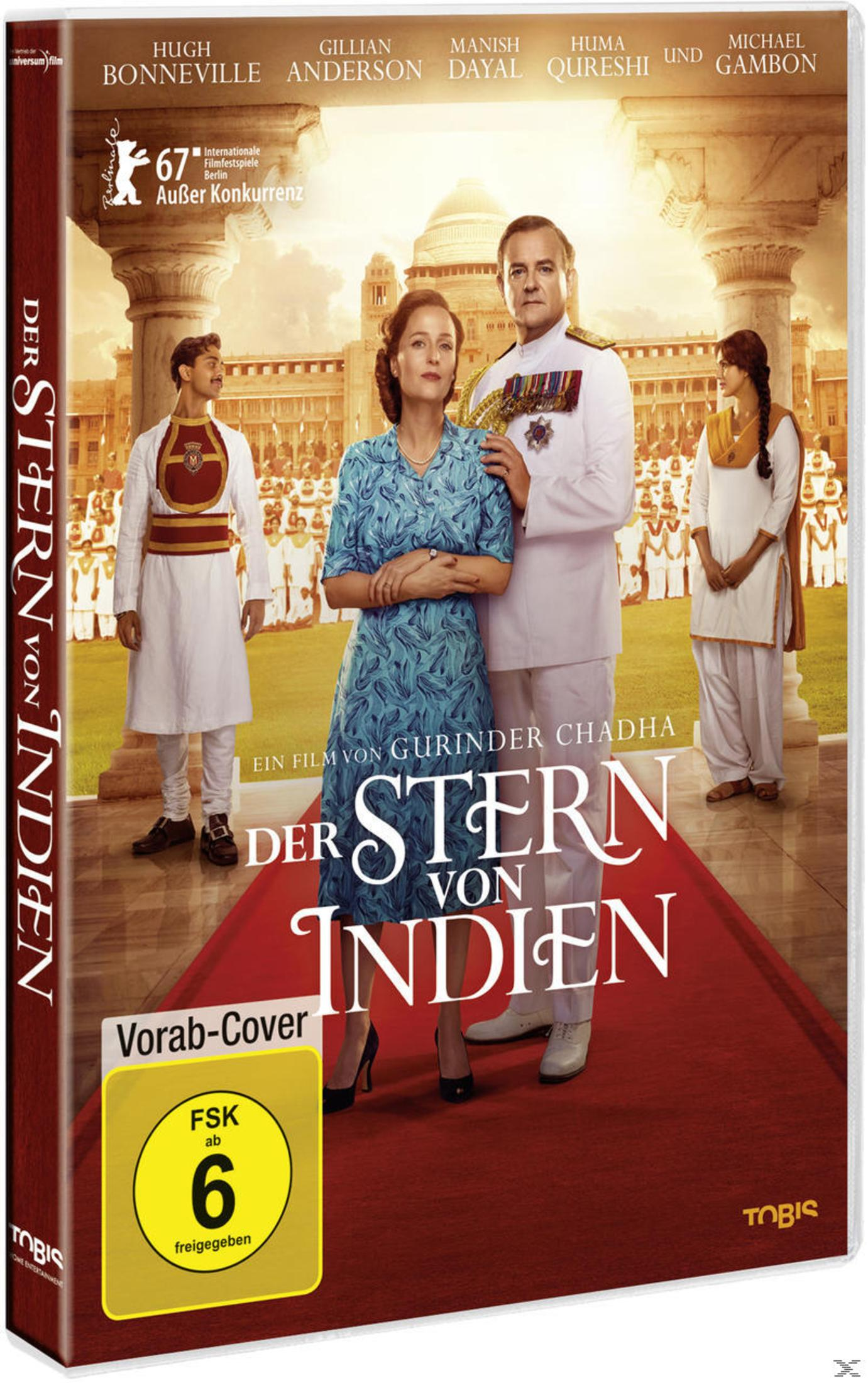 Film-DVD-Cover "Der Stern von Indien" mit vier Personen auf einem roten Teppich vor einem Palast.