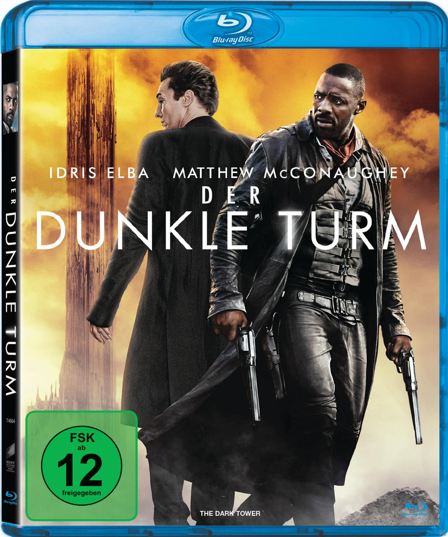 Couverture Blu-ray de 'La Tour Sombre'. Idris Elba et Matthew McConaughey avec des armes sur la couverture.