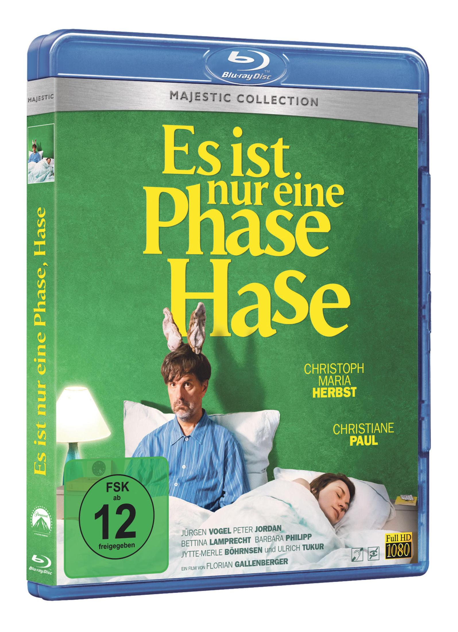 Blu-ray-Hülle des Films Es ist nur eine Phase, Hase mit einem Mann mit Hasenohren im Bett.