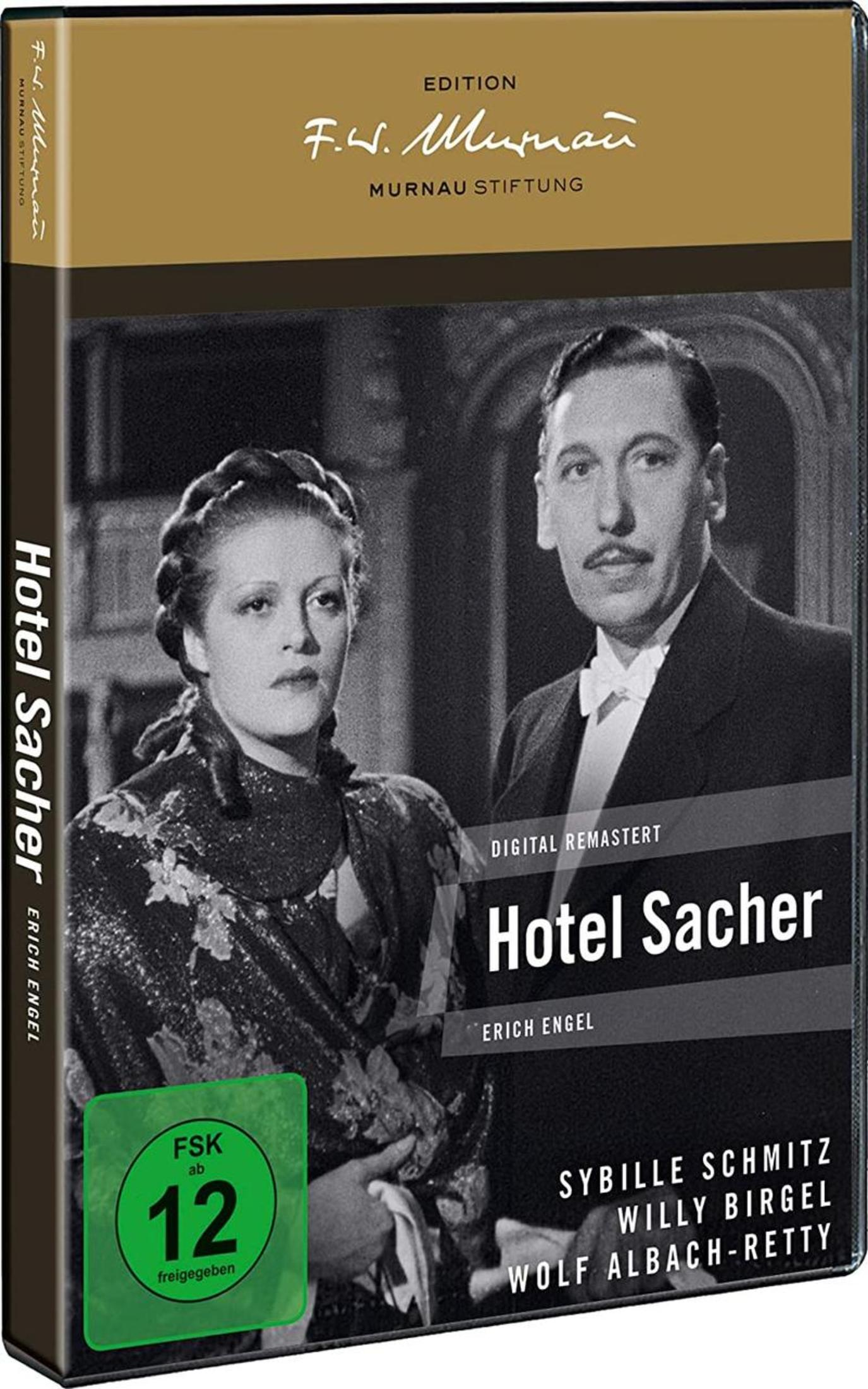 DVD-Cover: Ein Schwarz-Weiß-Foto eines Mannes und einer Frau. Titel 'Hotel Sacher'.