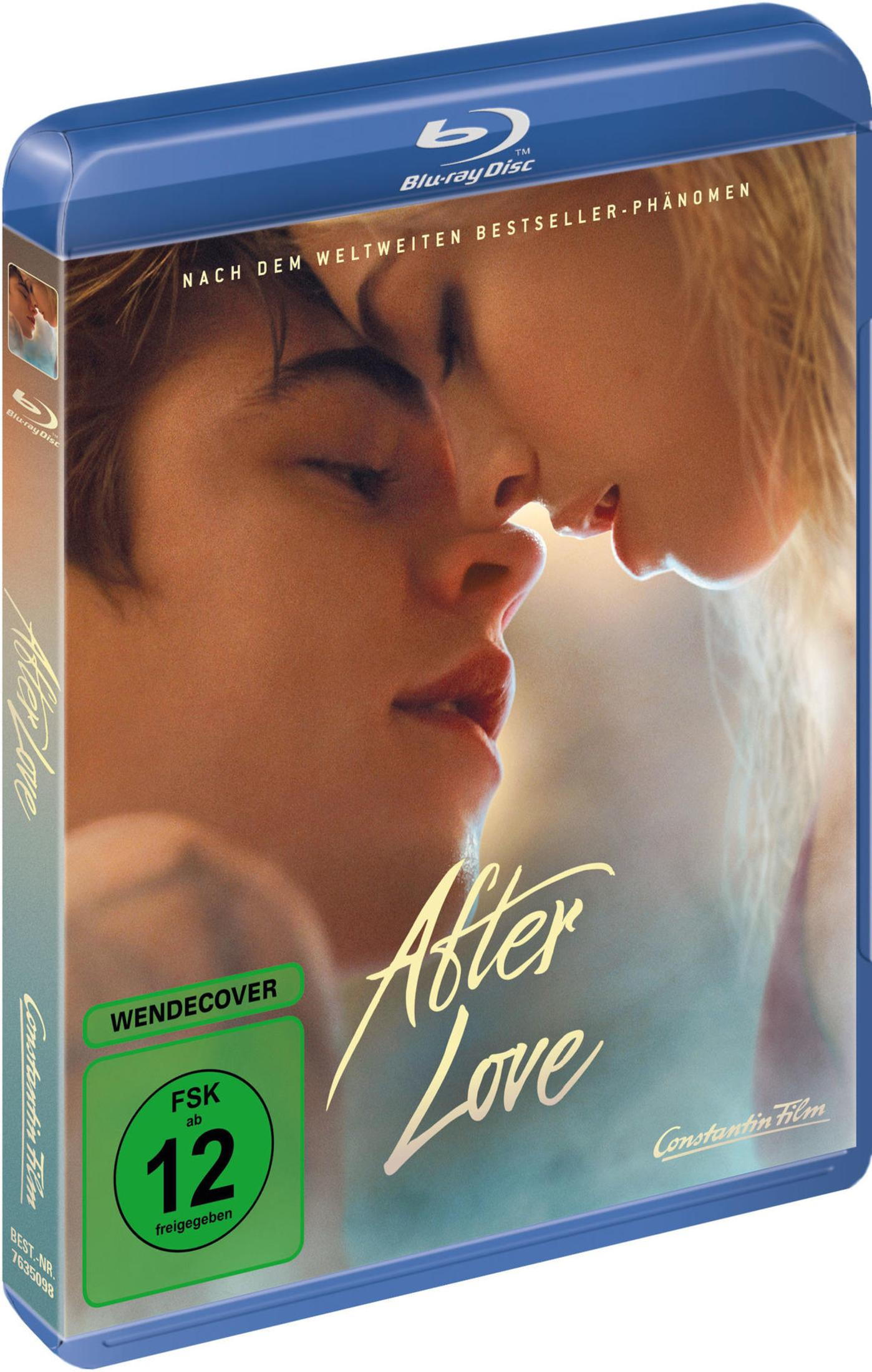 Blu-ray-Hülle des Films After Love mit einem Paar, das sich kurz vor einem Kuss nah ist.
