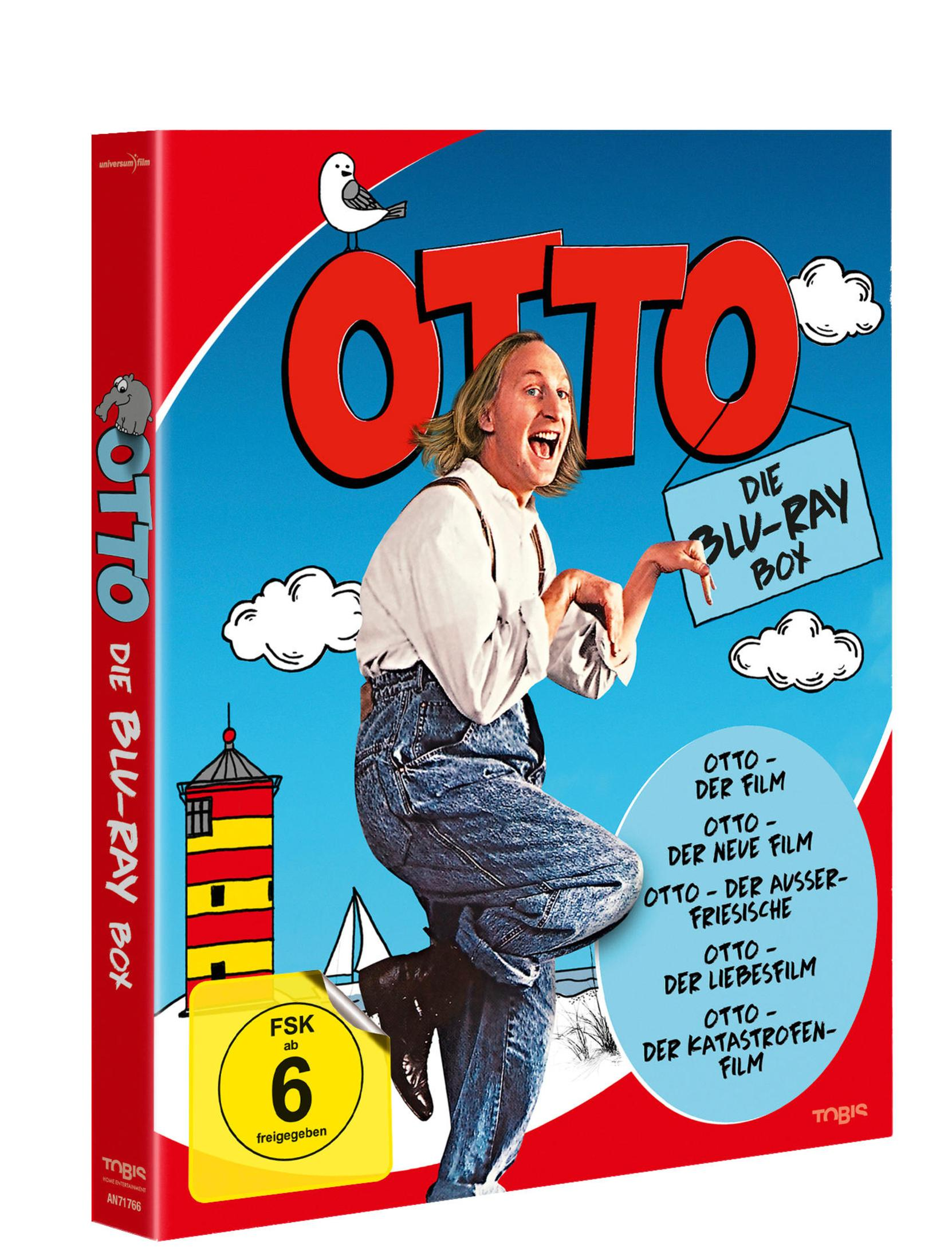 Blu-ray-Box für Otto Die Blu-Ray Box, mit einem Mann vor blauem Himmel und Meereshintergrund.