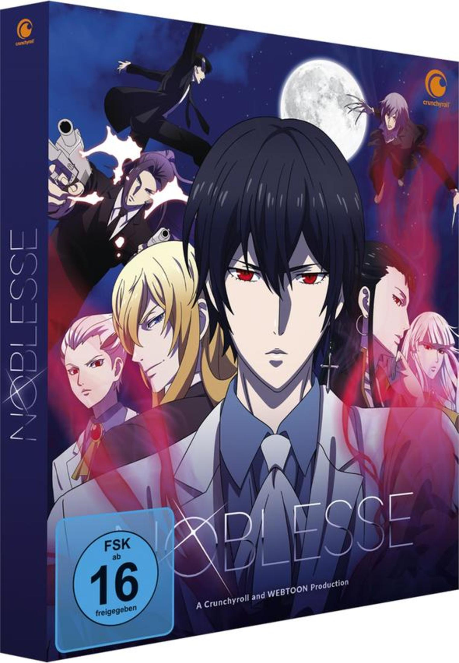 Anime-DVD-Cover mit mehreren Charakteren, dunkler Ästhetik und dem Titel "Noblesse".