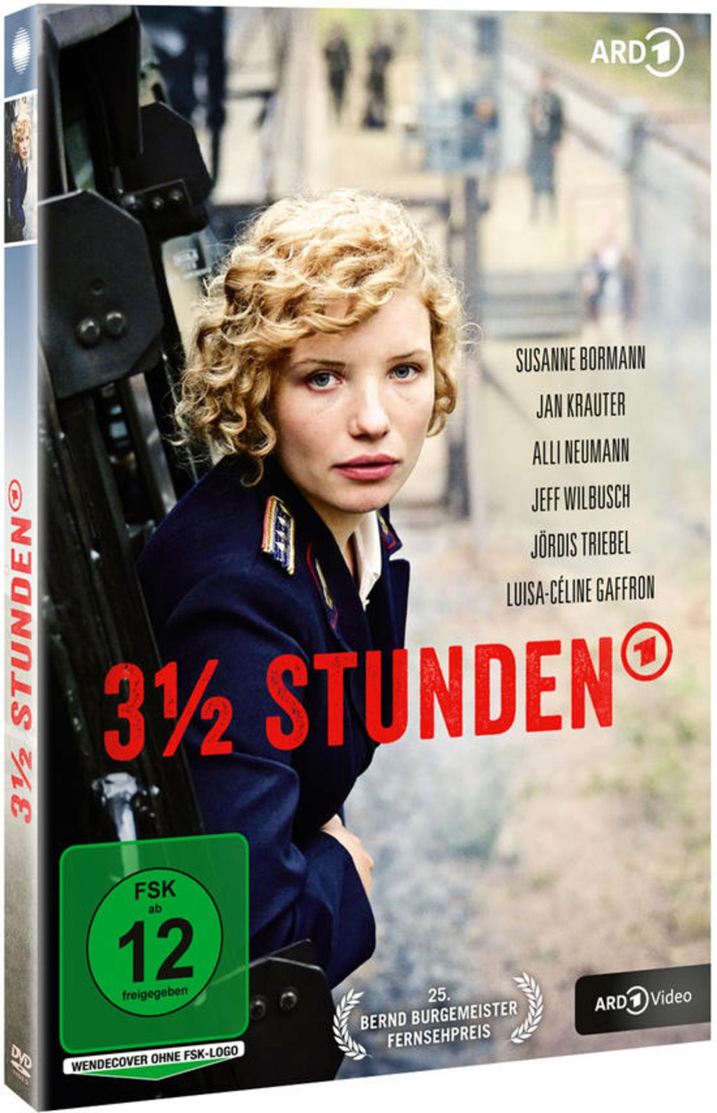 DVD-Cover des Films 3 1/2 Stunden mit blonde Frau in Uniform vor verschwommenem Hintergrund.