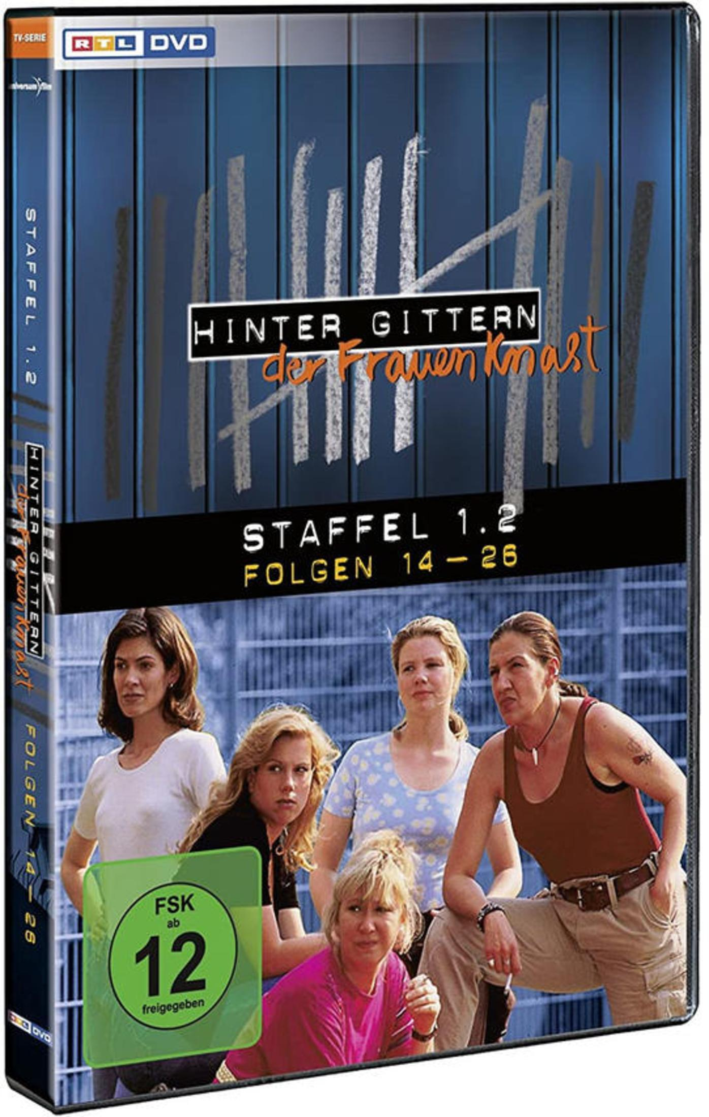 DVD-Hülle der Serie Hinter Gittern, mit fünf Frauen im Vordergrund und Gefängnisgitter im Hintergrund.