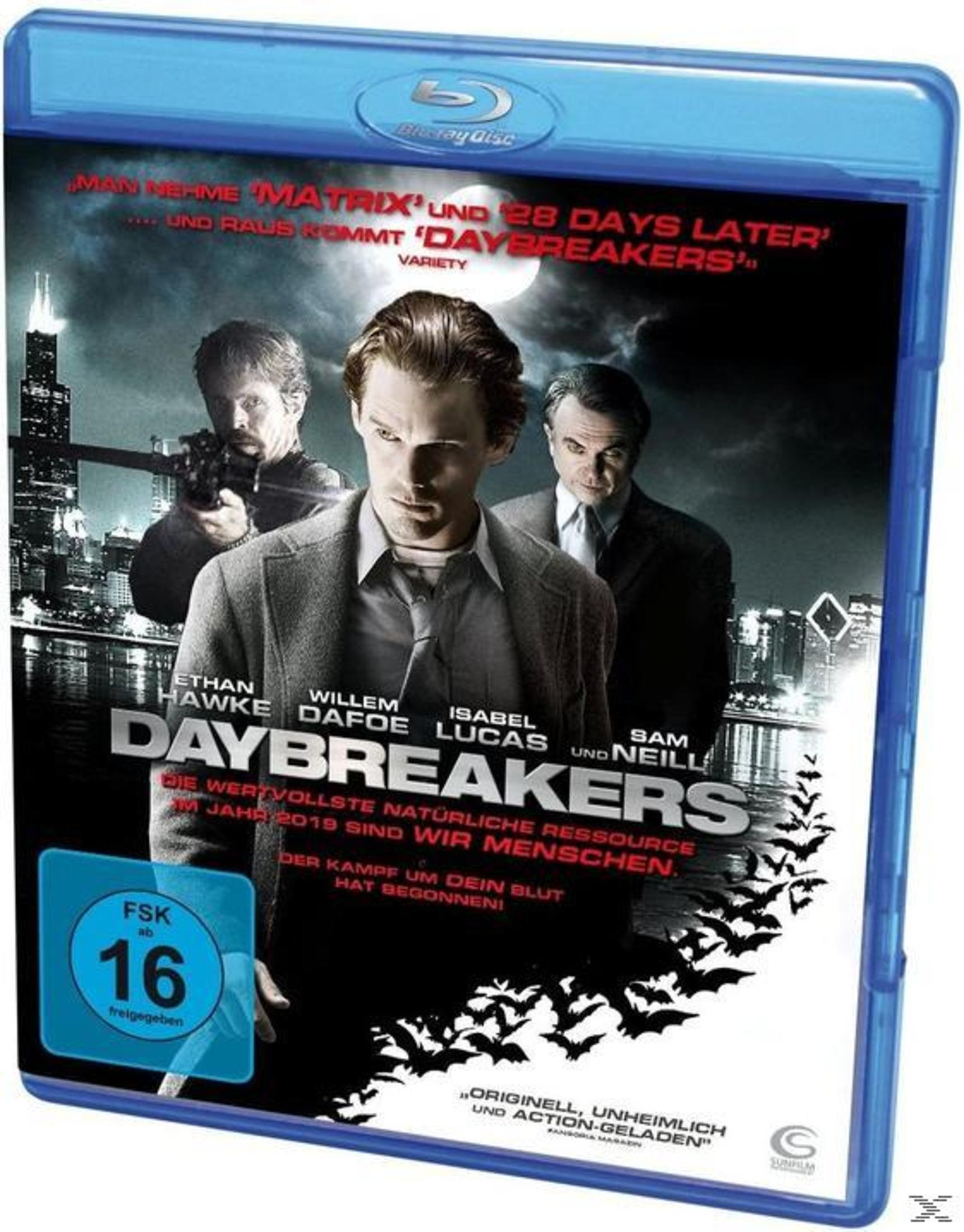 Blu-ray-Disc-Hülle mit Filmtitel und Schauspielern. Eine Gruppe von Leuten in einer Stadt.