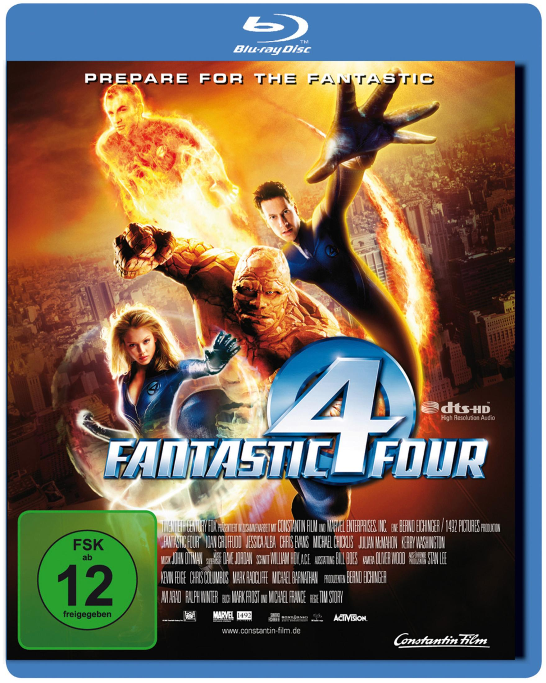 Fantastic Four Filmcover. Charaktere sind The Thing, Human Torch, Invisible Woman und Mr. Fantastic.