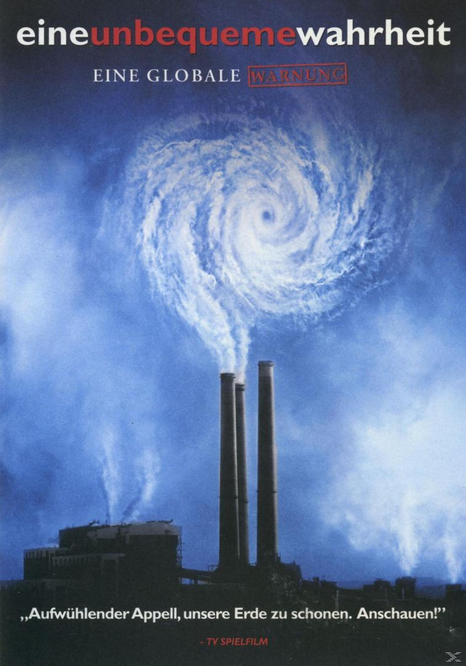Filmplakat mit Sturm und Schornsteinen. Text: 'Eine unbequeme Wahrheit'.