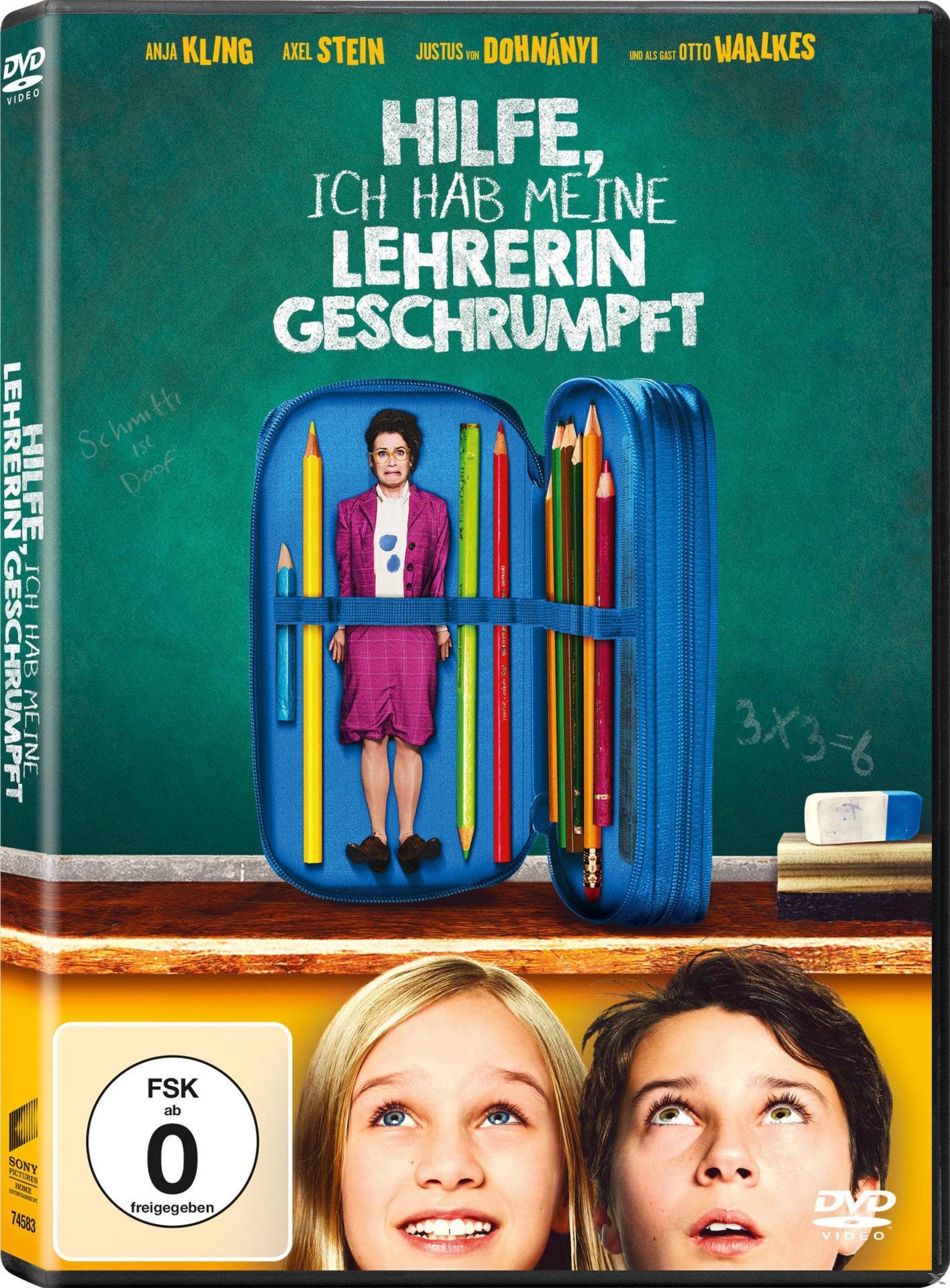 DVD-Cover eines deutschen Films. Eine Frau in einem Federmäppchen mit nach oben schauenden Kindern.