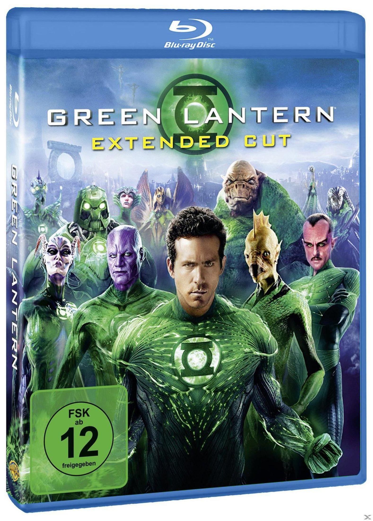 DVD-Hülle des Films Green Lantern. Hauptfiguren in grünen Kostümen stehen auf dem Cover.