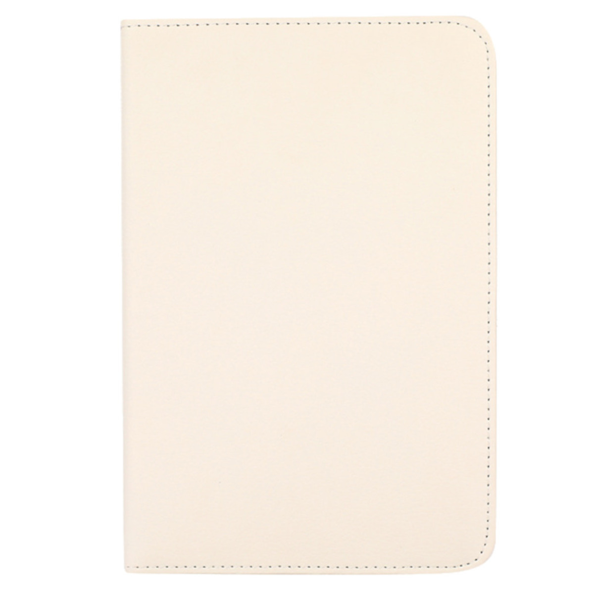 Cremefarbener, leerer Lederumschlag, möglicherweise für ein Notizbuch oder Journal.