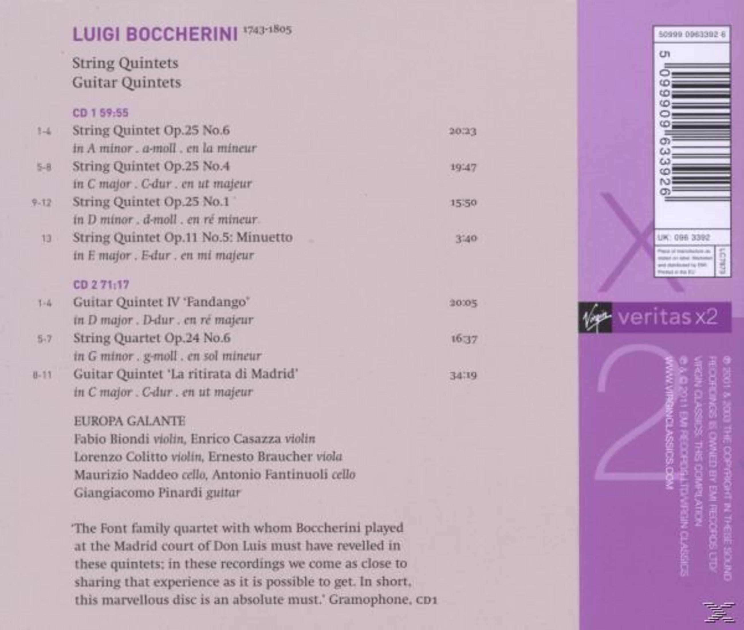 CD-hoesje met tracklist en tekst over Luigi Boccherini.