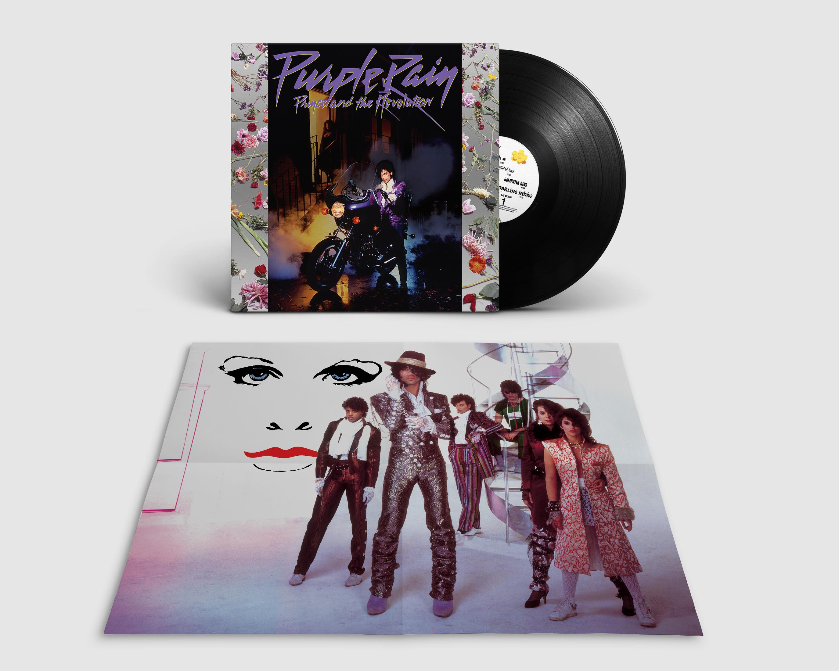 Copertina dell'album. Prince su una moto, con la copertina dell'album e il disco in vinile.