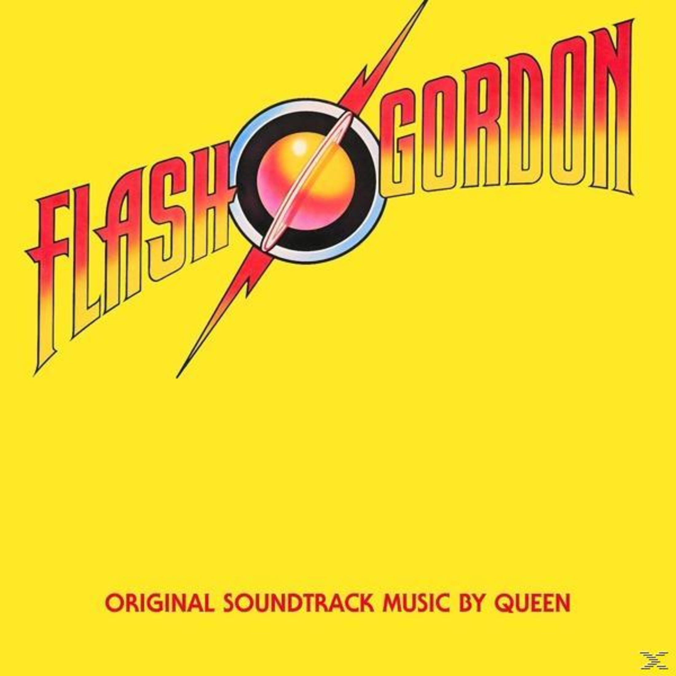 Copertina dell'album in giallo con un fulmine rosso e le parole "FLASH GORDON".