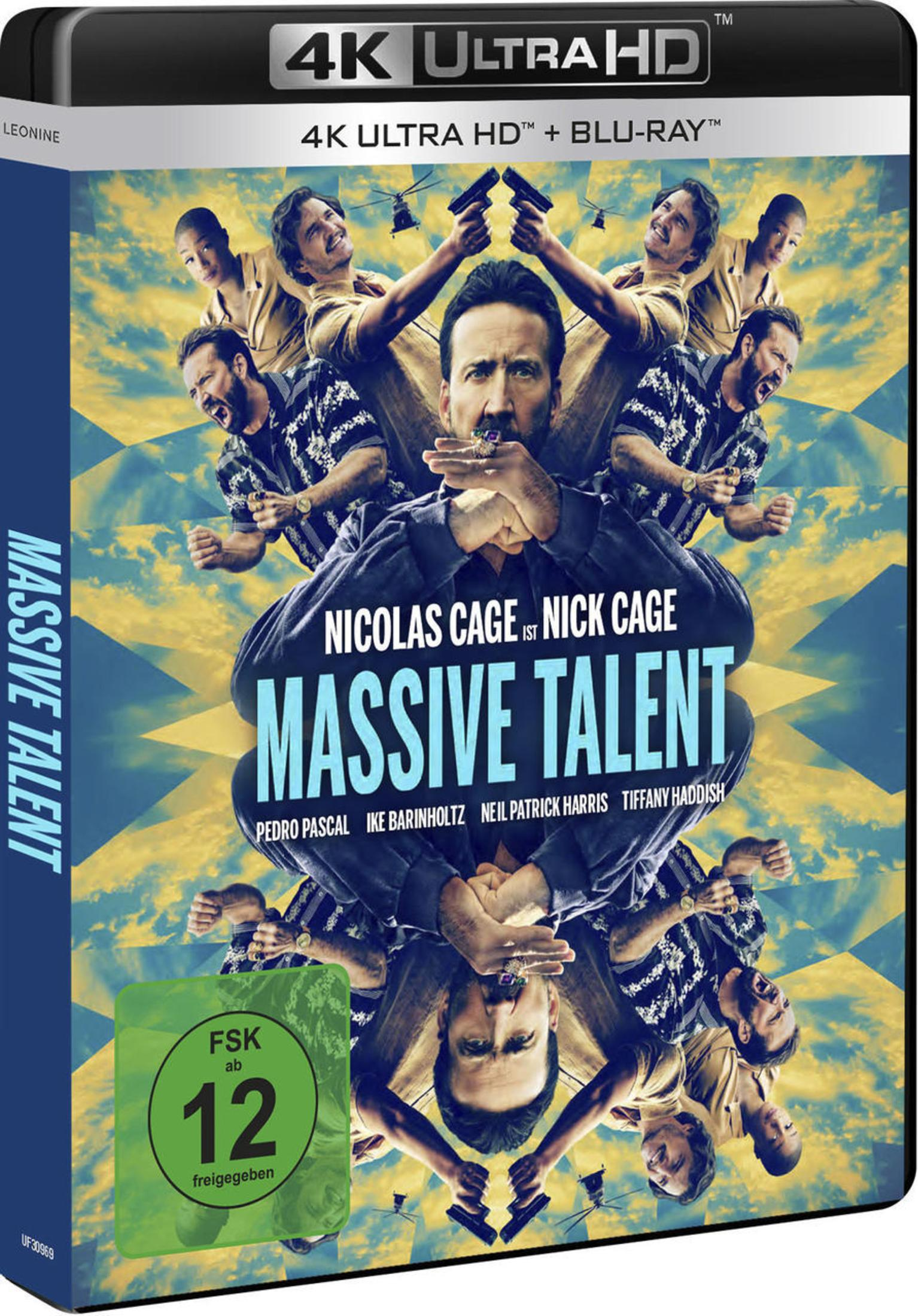 DVD-Cover von The Unbearable Weight of Massive Talent mit Nicolas Cage, der mehrfach darauf abgebildet ist.