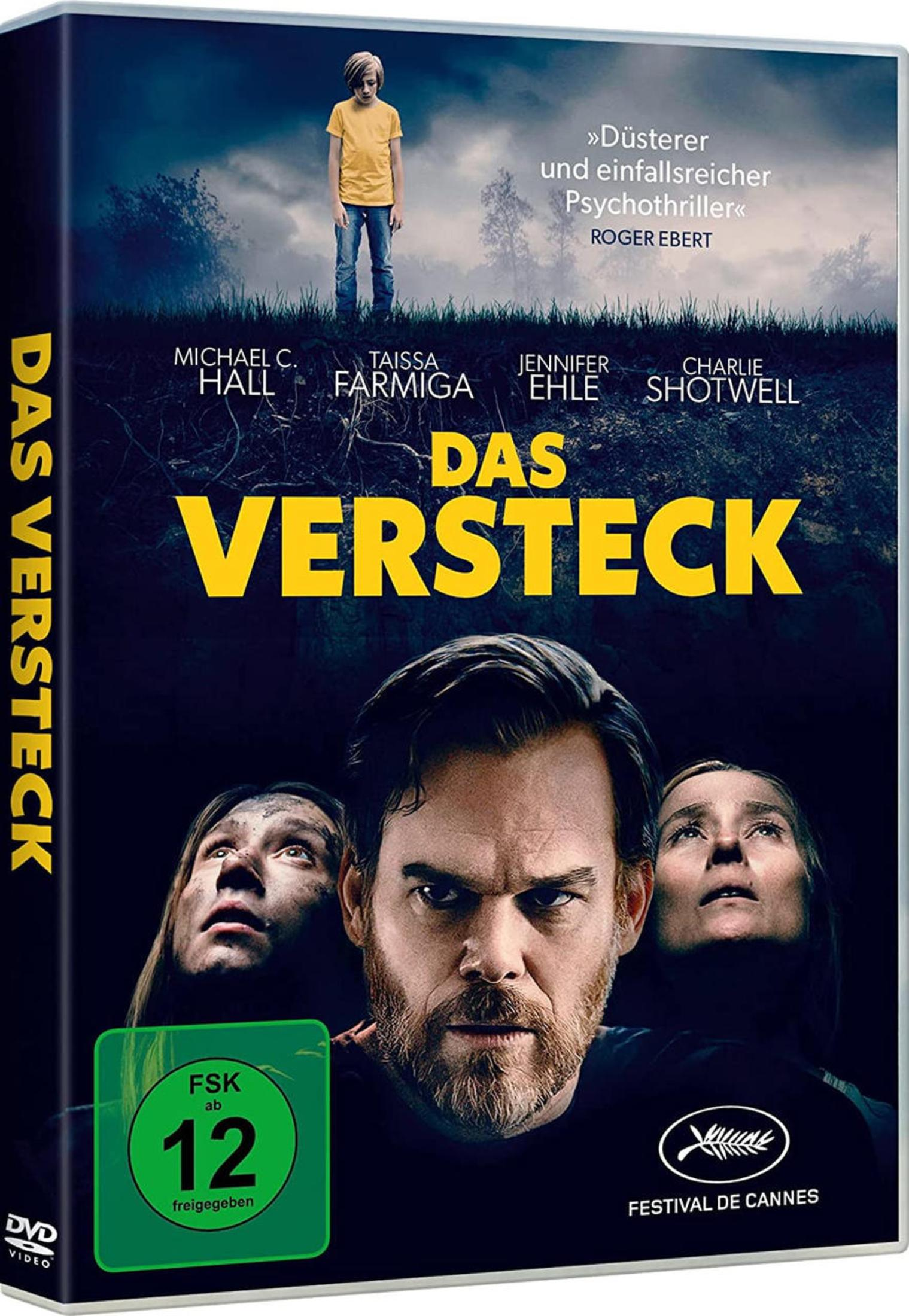 Filmplakat mit Jungen oben, Darstellern unten, Titel "Das Versteck".